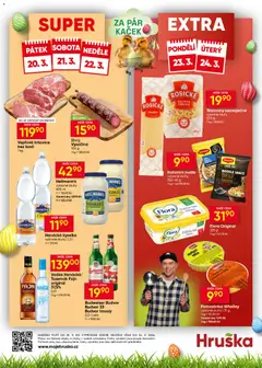 Náhled letáku Hruška leták od 18.03.2026 | Strana: 14 | Produkty: Hanácká kyselka, Těstoviny, Hellmann's, Tuzemák