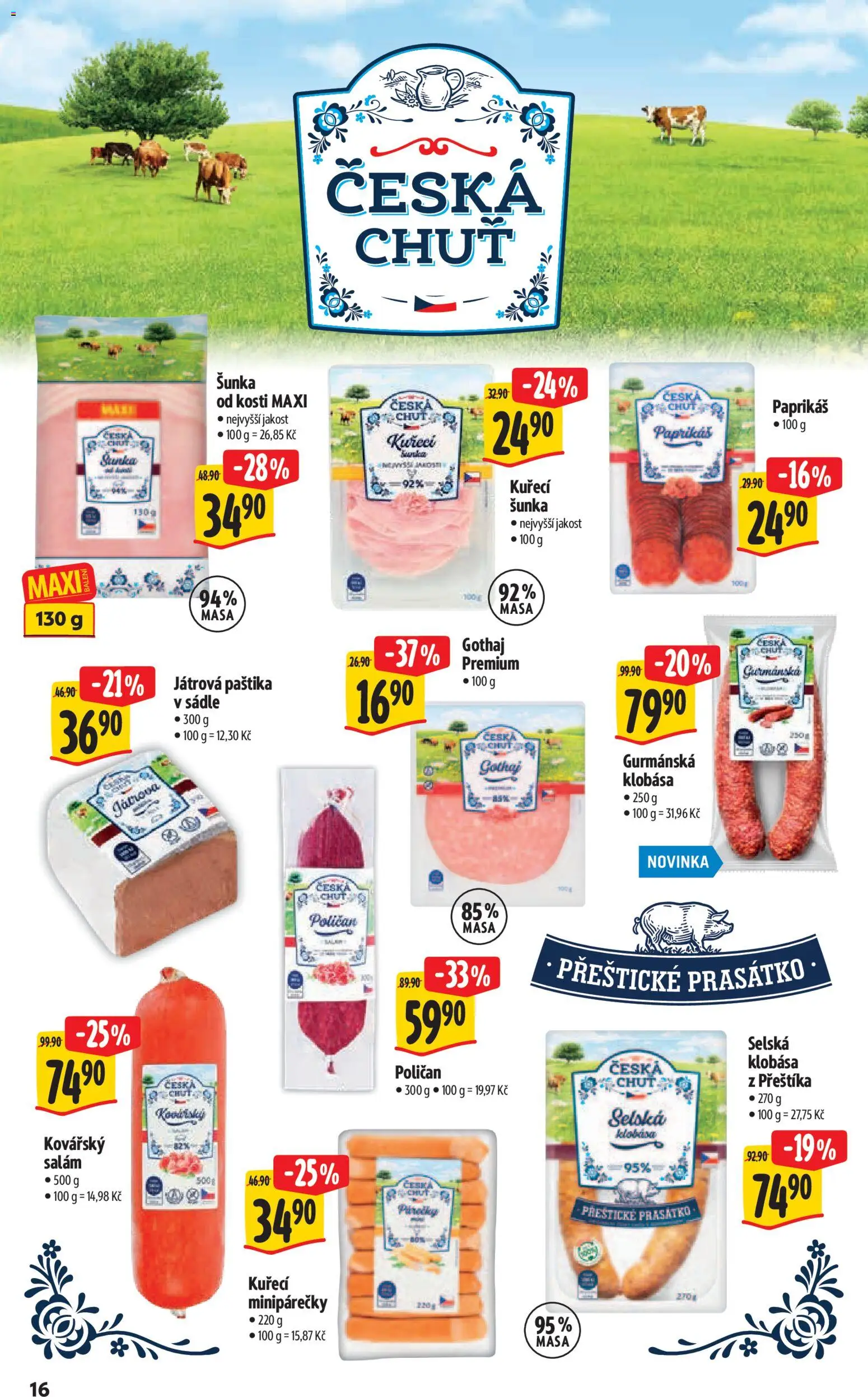 Albert leták - Hypermarket od 21.01.2026 | Strana: 22 | Produkty: Salám, Šunka, Klobása, Paštika