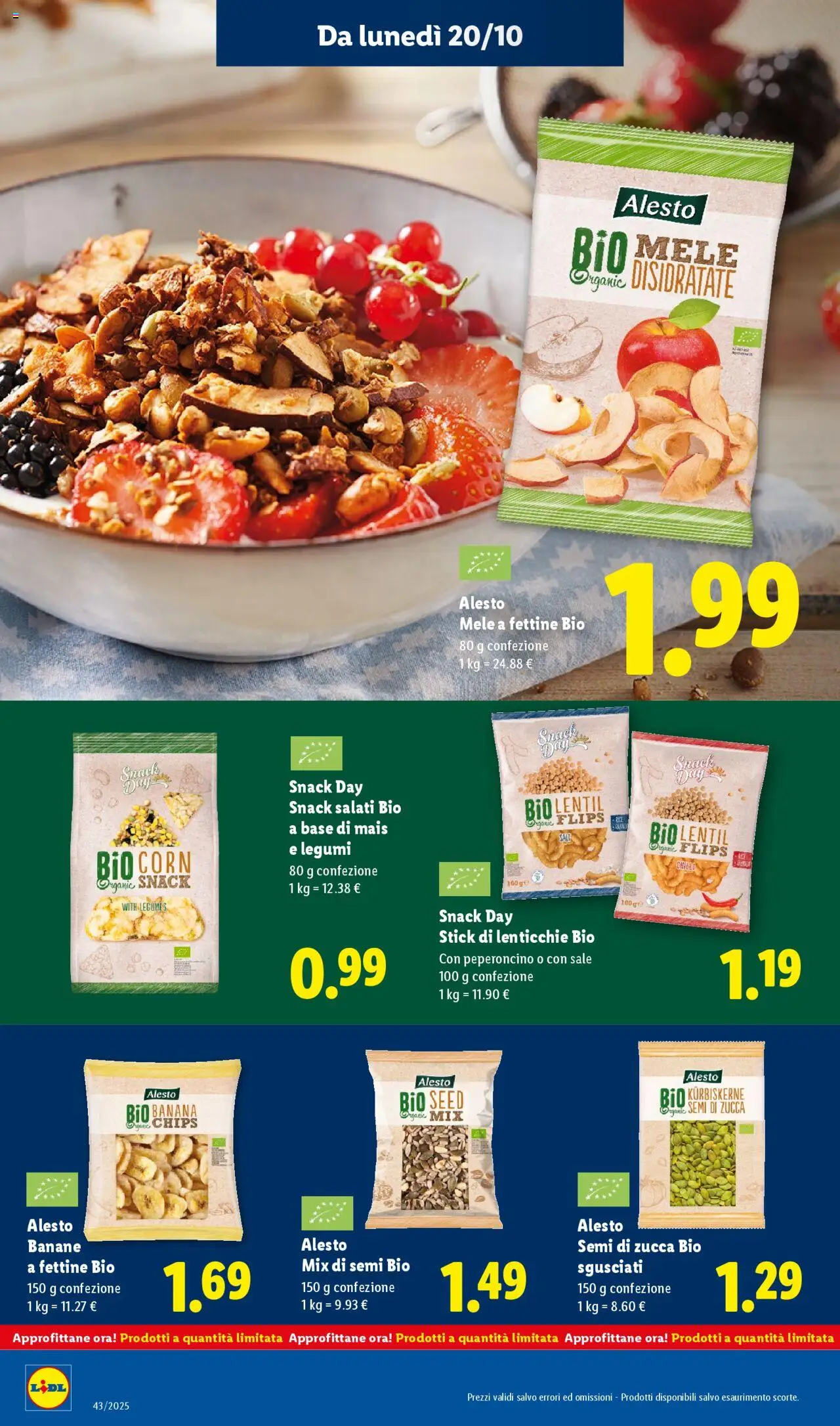 Volantino Lidl del 20.10.2025 | Pagina: 20 | Prodotti: Legumi, Peperoncino, Mais, Semi di zucca