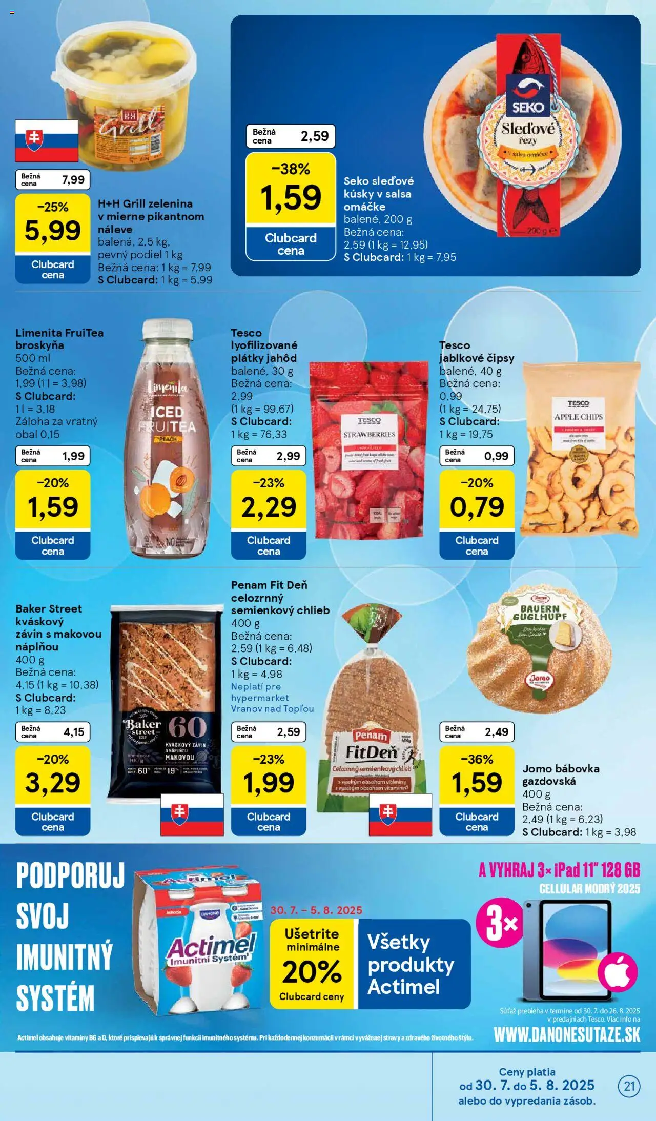 Tesco Hypermarket - leták │ platný od 30.07.2025 | Strana: 21 | Produkty: Tablet, Chlieb, Závin, Apple