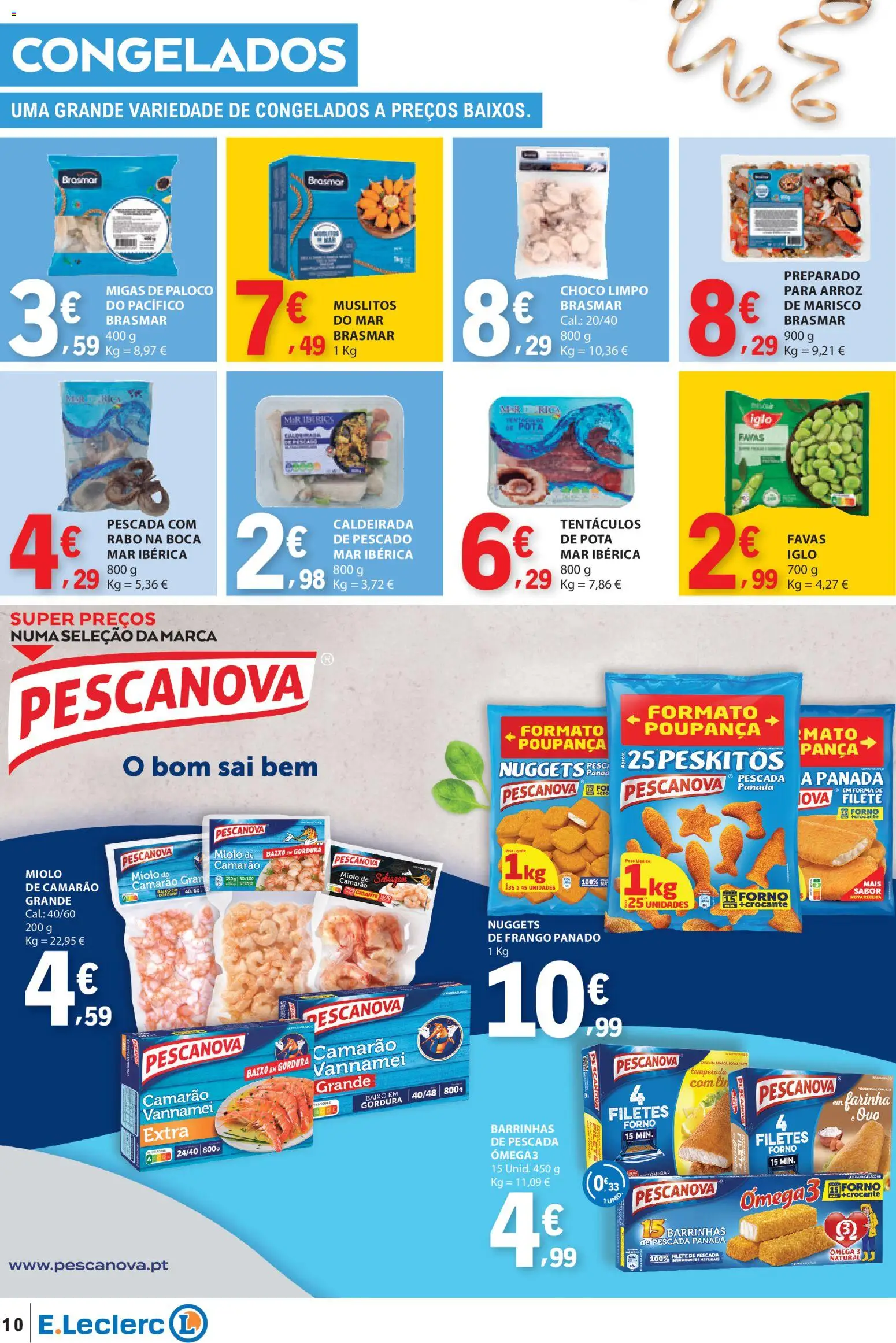 E.Leclerc folheto │ válido de 26.12.2025 | Página: 10 | Produtos: Forno, Favas, Arroz, Nuggets