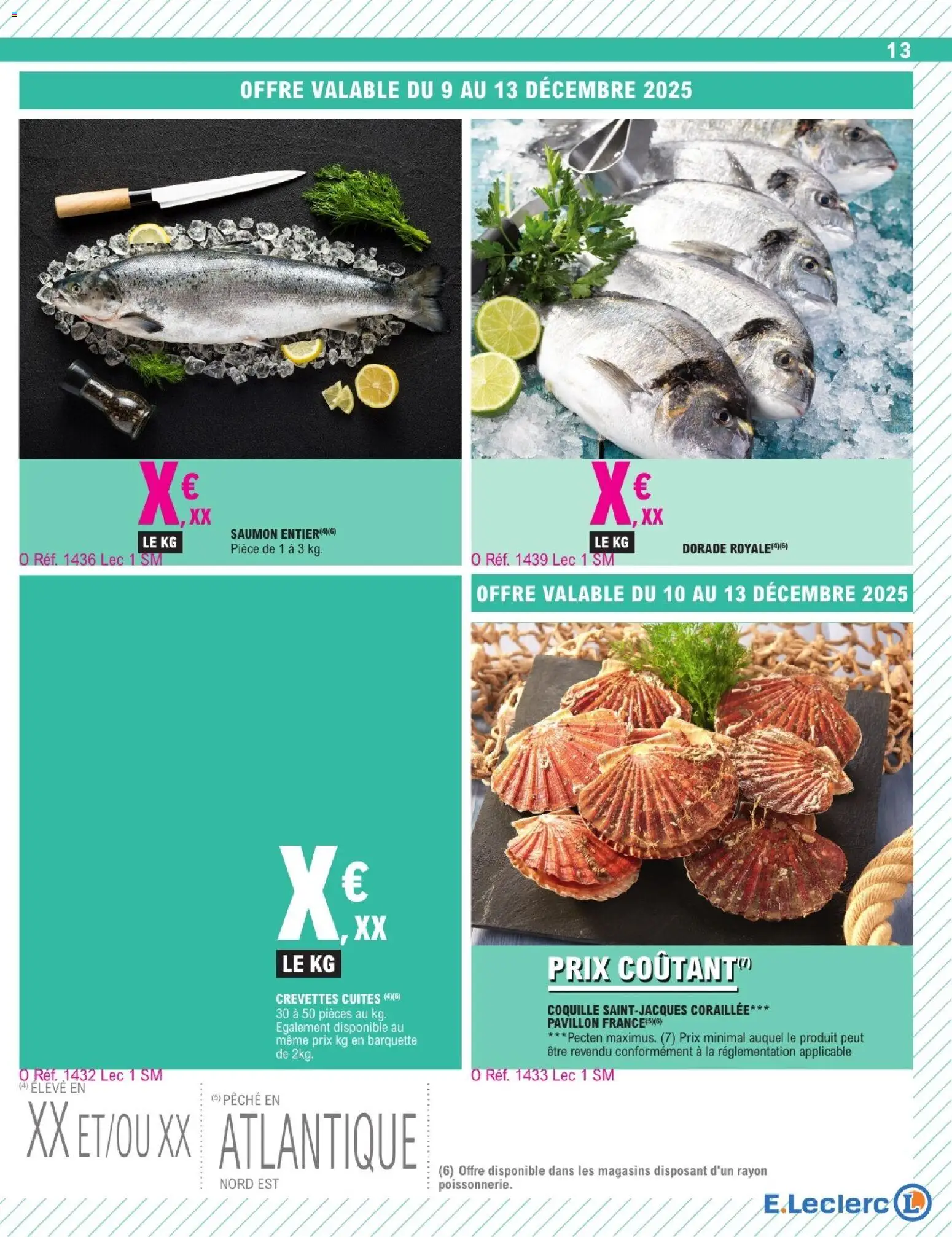 {H1} | Page: 13 | Produits: Pêche, Dorade royale, Coquille saint-jacques, Saumon