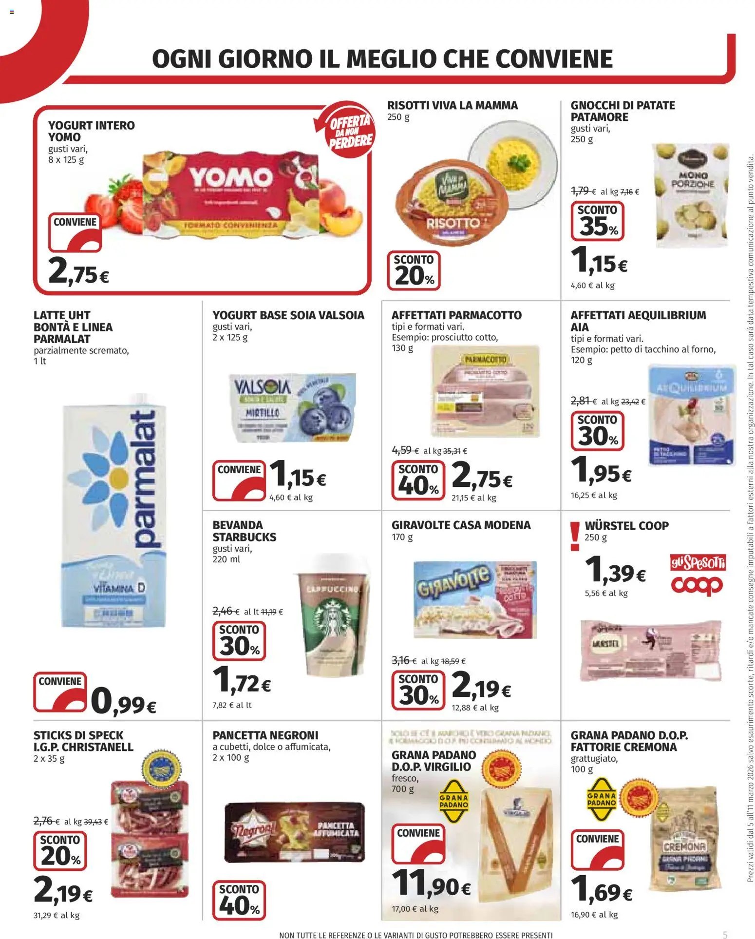 Volantino COOP del 05.03.2026 | Pagina: 5 | Prodotti: Speck, Patate, Wurstel, Gnocchi