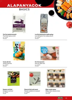 Metro akciós ujság - amely érvényes a következő dátumtól: 02.05.2025 | Oldal: 21 | Termékek: Tofu, Sushi, Gluténmentes