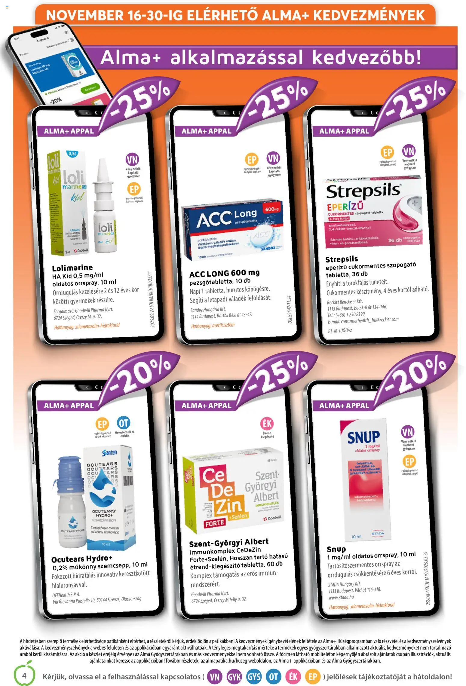 Alma Gyógyszertárak akciós ujság - amely érvényes a következő dátumtól: 01.12.2025 | Oldal: 4