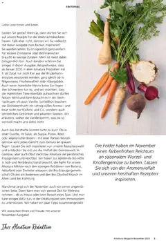 Alnatura Prospekt ab 01.11.2025 gültig | Seite: 3 | Produkte: Mehl, Eier, Gemüse, Obst