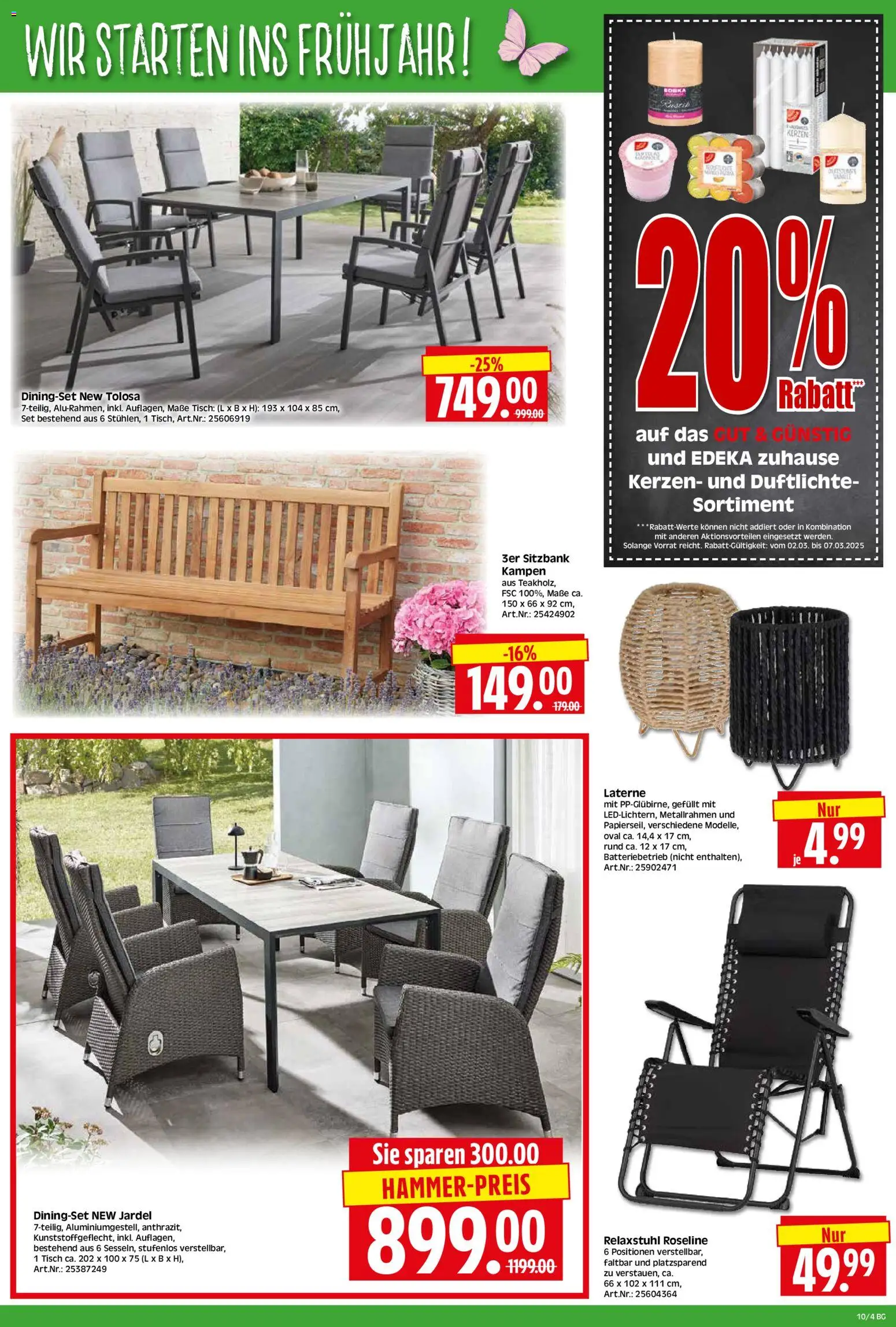 HERKULES Bau & Garten – gültig ab 02.03.2026 | Seite: 4 | Produkte: Sitzbank, Tisch
