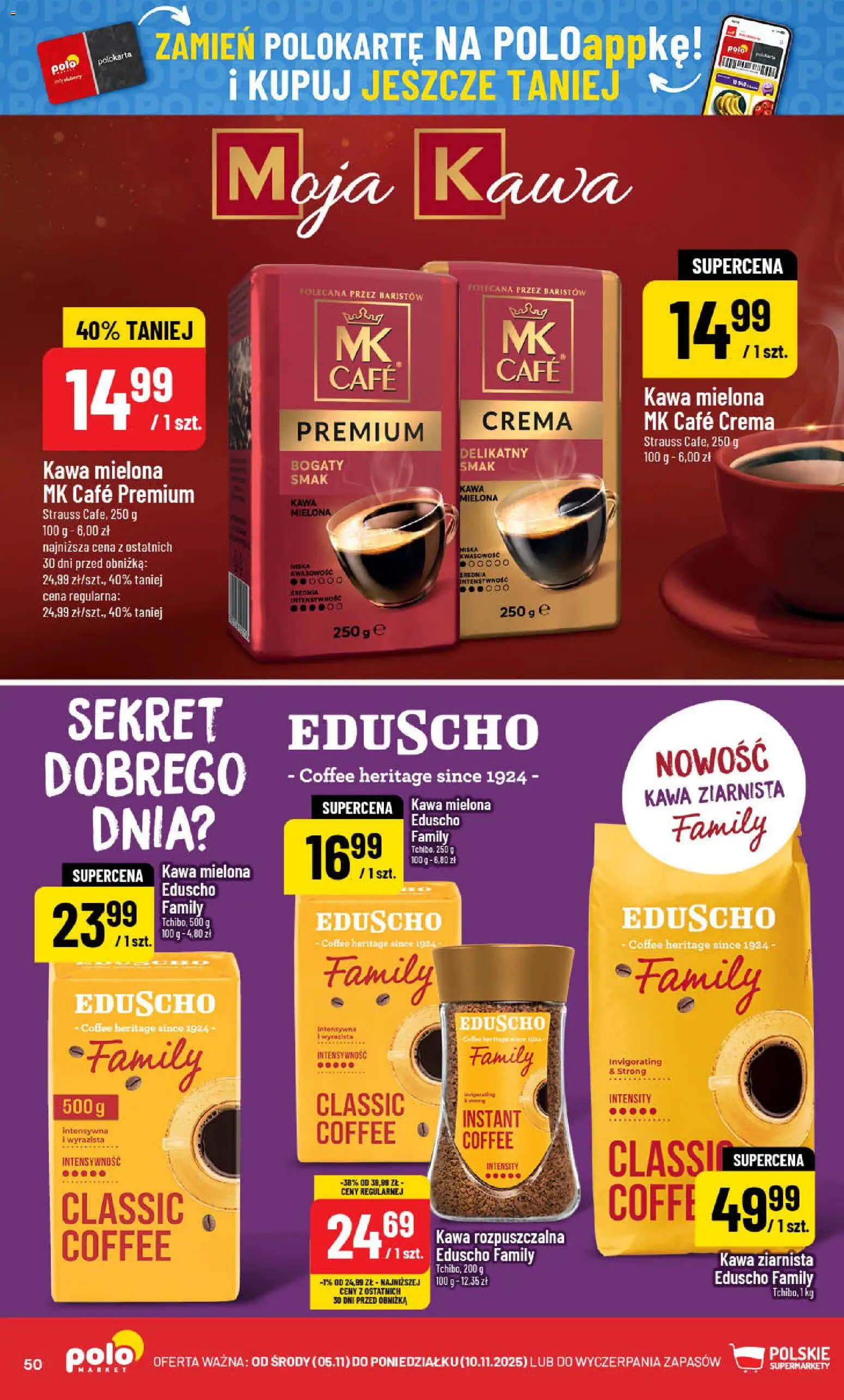 POLOmarket Gazetka od 05.11.2025 | Strona: 50 | Produkty: Kawa ziarnista, Kawa rozpuszczalna, Kawa
