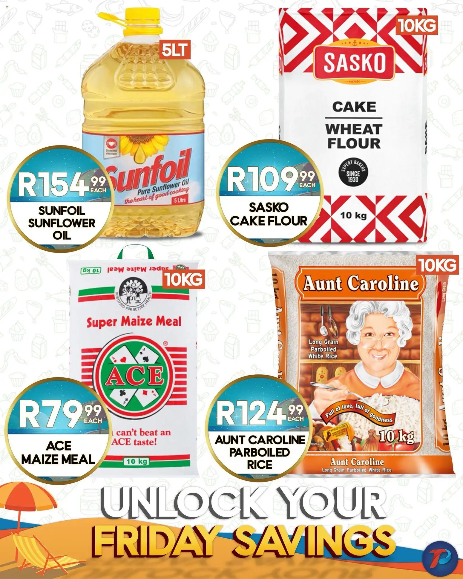 New Take n Pay catalogue – valid from 27.03.2026 | Page: 4 | Products: Cake, Flour, Maize meal, Rice