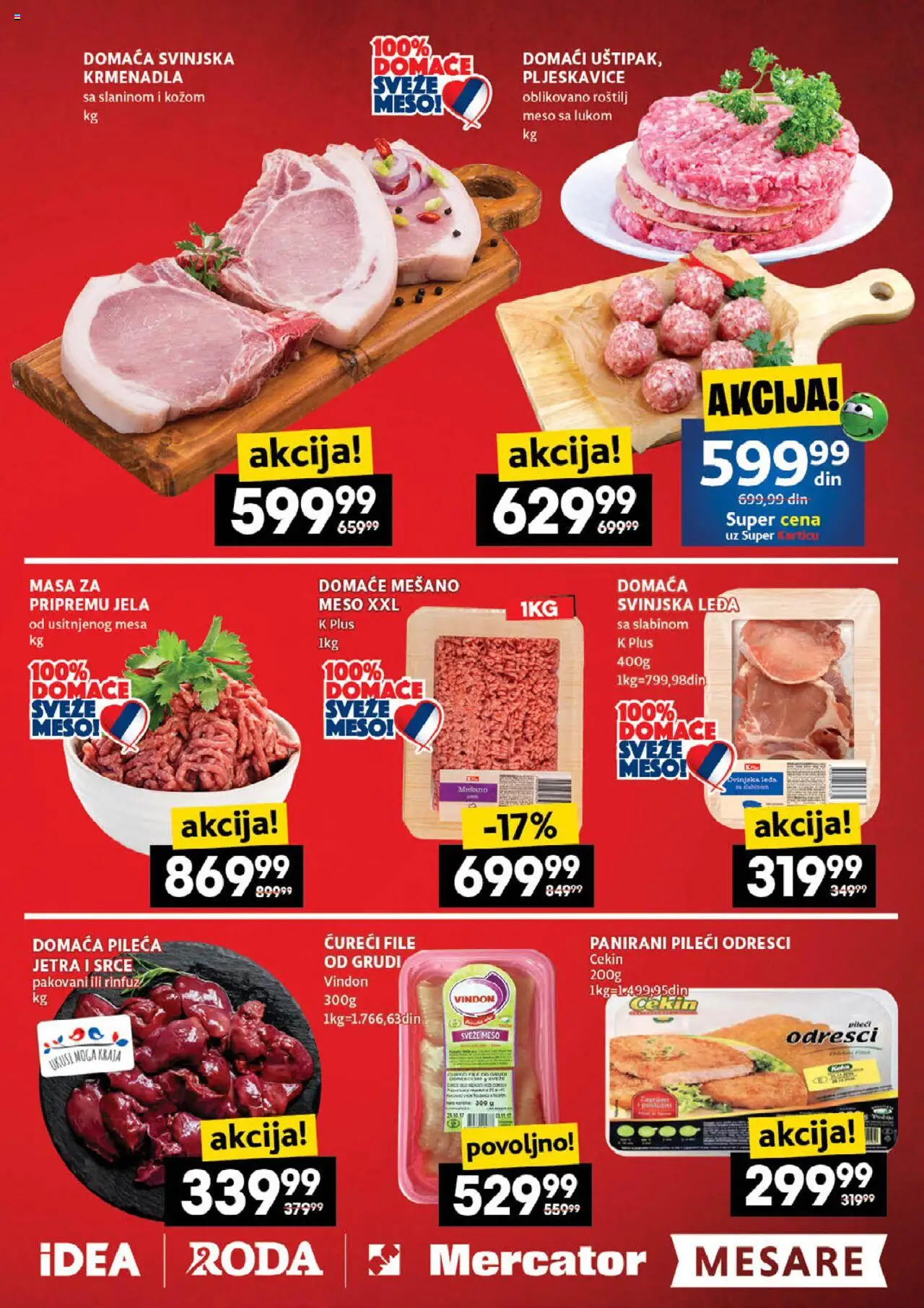 Idea katalog - važi od 03.07.2025 | Strana: 11 | Proizvode: Krmenadla, Ćureći file, Roštilj meso, Roštilj