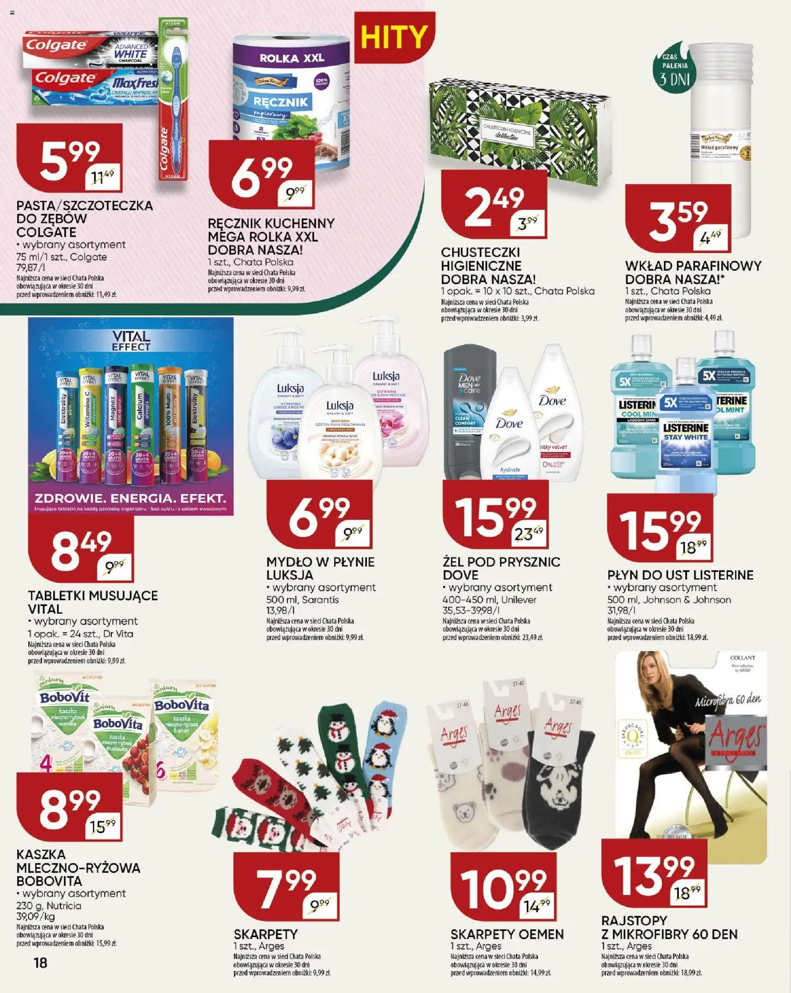 Chata Polska Gazetka od 18.12.2025 | Strona: 18 | Produkty: Mydło w płynie, Prysznic, Żel pod prysznic, Ręcznik papierowy