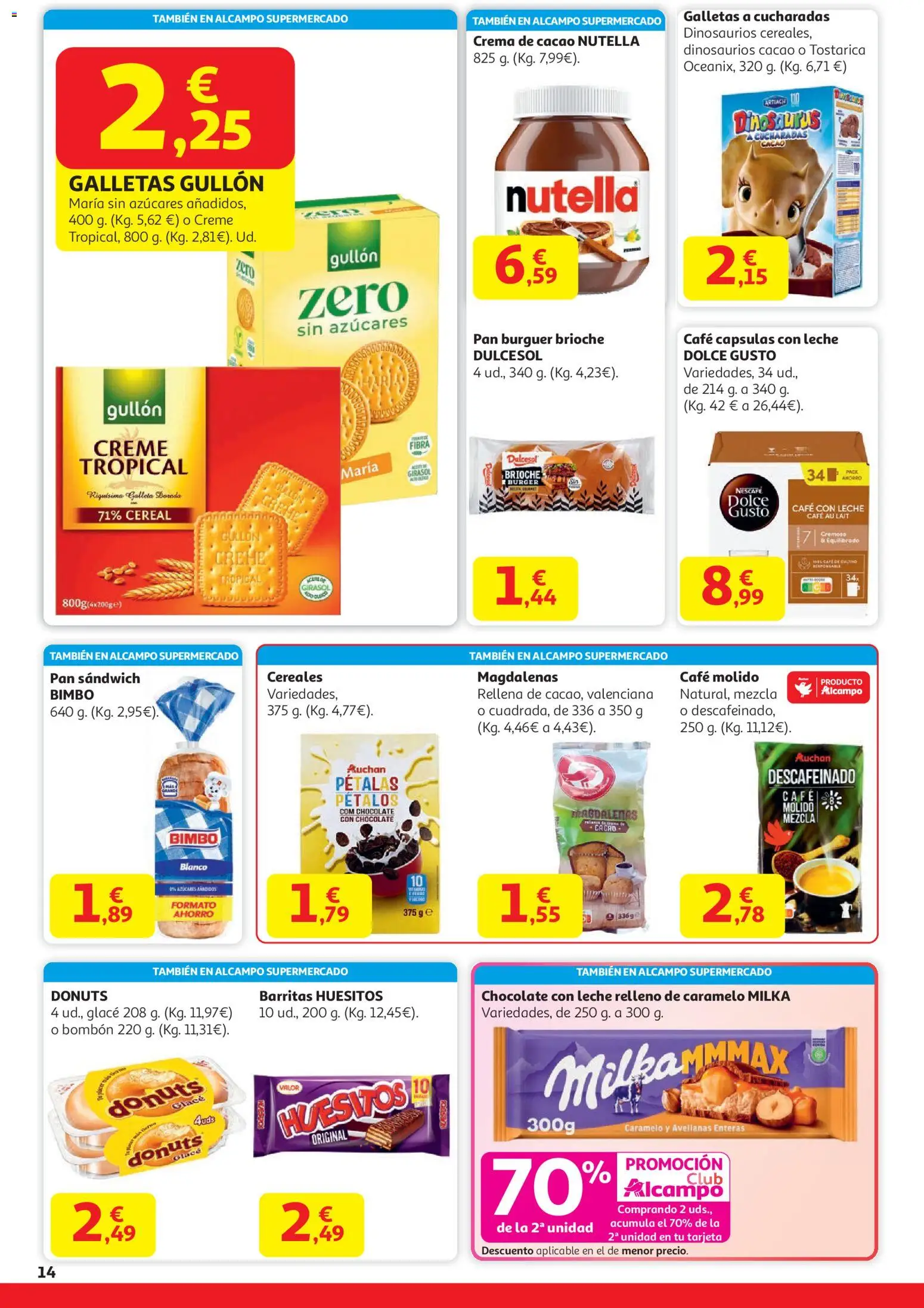 Alcampo - HG Unico Nacional │ válido desde el 15.01.2026 | Página: 14 | Productos: Café, Chocolate, Café molido, Magdalenas
