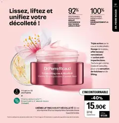 Stanhome - Prévisualisation de CRÈME LIFTING COU ET DÉCOLLETÉ 50 ml, Crème lifting cou & décolleté à la vitamine B3 et au biopolymère d'amande douce. Triple action sur le cou et le décolleté : lissage de la peau, effet tenseur remodelant et action anti-imperfections. Texture gel-crème, rosée et veloutée, pour une sensation de fraîcheur et de lifting. valide à partir de 23.02.2026 | Page: 37