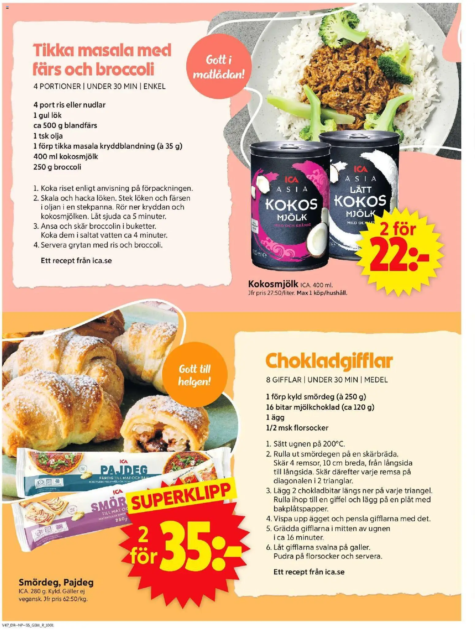 ICA Supermarket reklamblad aktuell från 17.11.2025 | Sida: 6 | Produkter: Mjölk, Smör, Olja, Gul lök