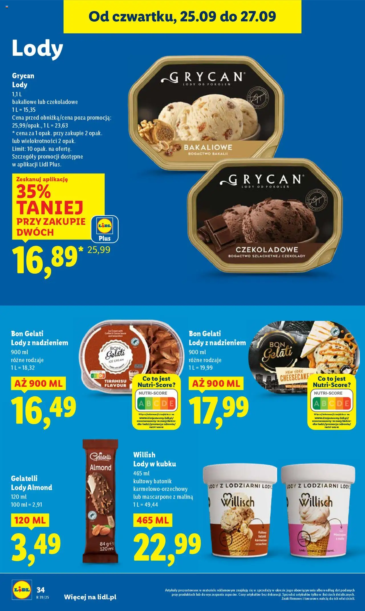 Lidl Gazetka od 25.09.2025 | Strona: 38 | Produkty: Czekolady, Malina, Tiramisu, Lody