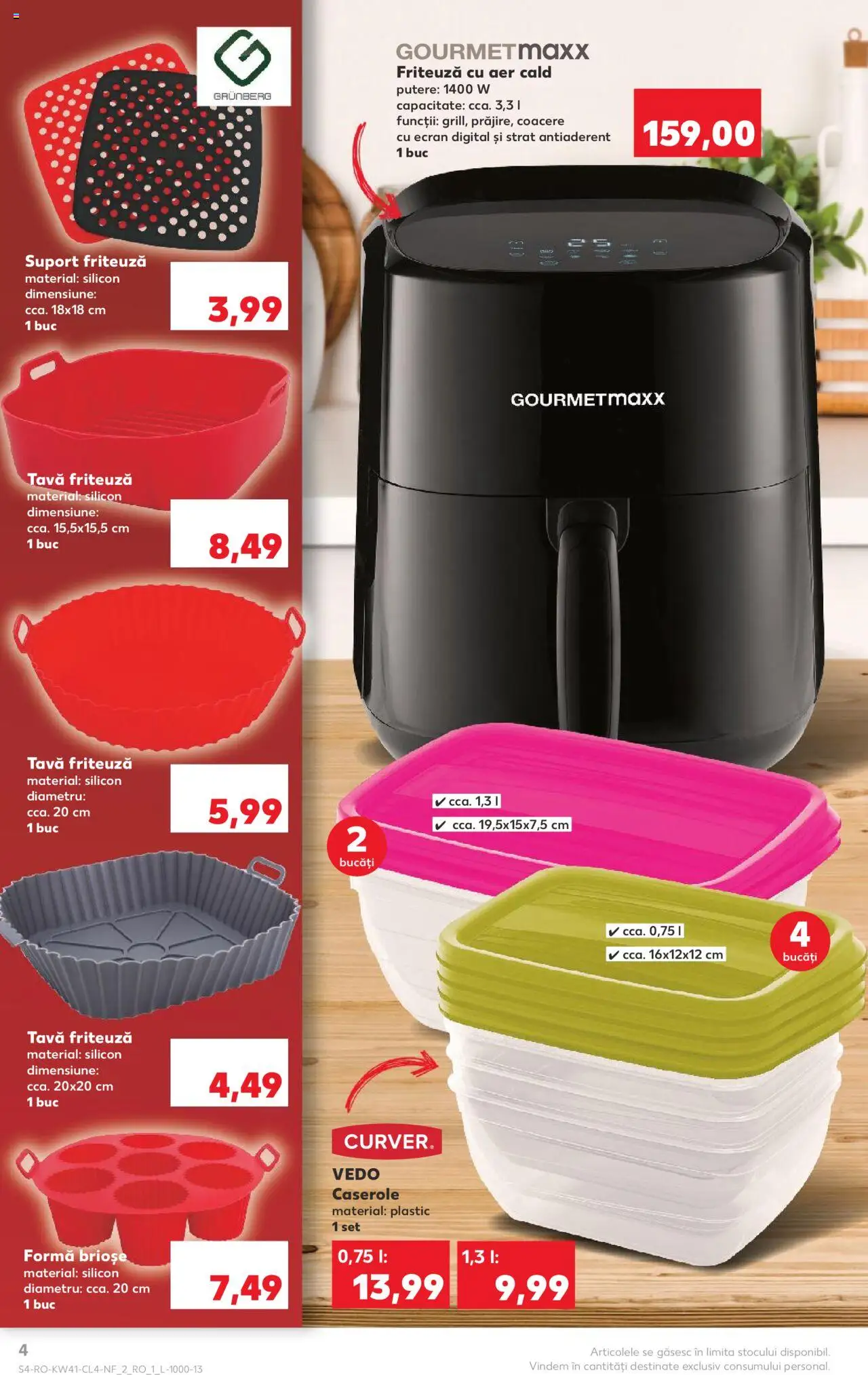 Noul catalog Kaufland – valabil de la 08.10.2025 | Pagină: 4 | Produse: Ginseng, Caserole, Friteuză