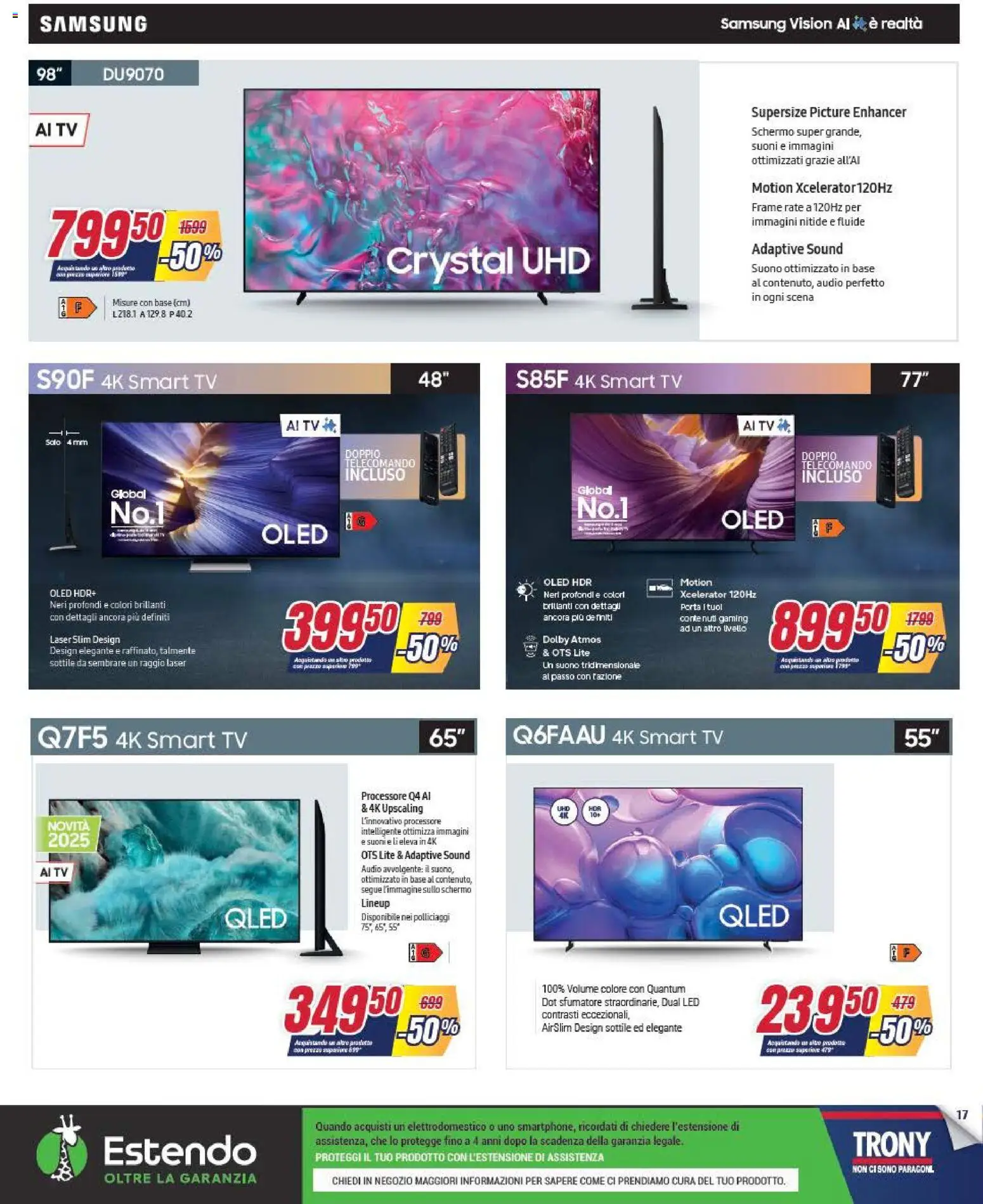 Volantino Trony del 28.04.2026 | Pagina: 17 | Prodotti: Telecomando, smart TV, TV, Samsung