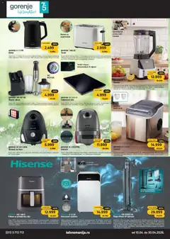 Tehnomanija katalog - pregled Tehnomanija kataloga - važi od 10.04.2026 | Strana: 2 | Proizvode: Mutilica, Toster, Friteza, Štapni mikser