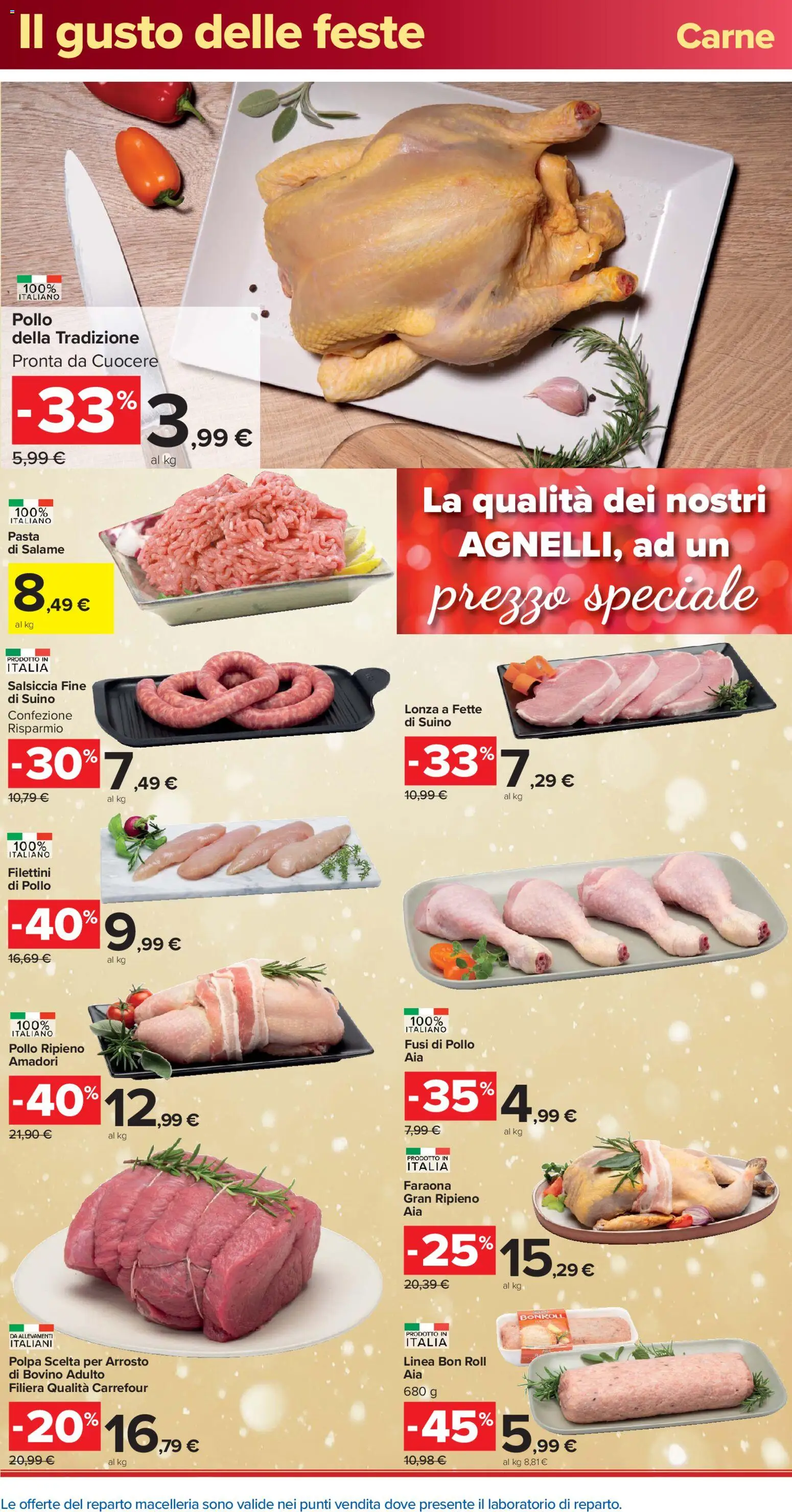 Volantino Carrefour del 16.12.2025 | Pagina: 14 | Prodotti: Bovino, Arrosto, Suino, Salsiccia