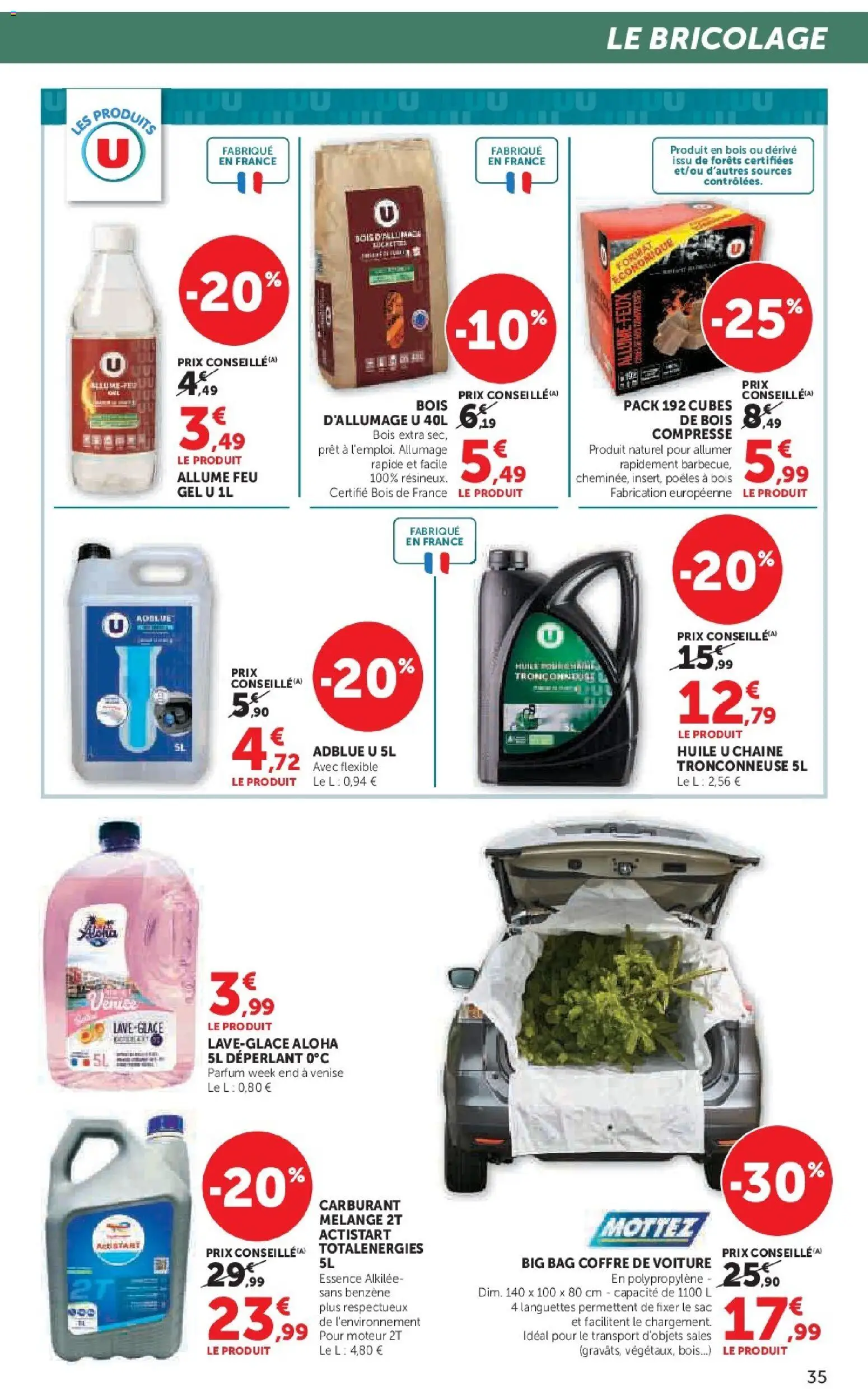 {H1} | Page: 35 | Produits: Allume feu, Sac, Parfum, AdBlue