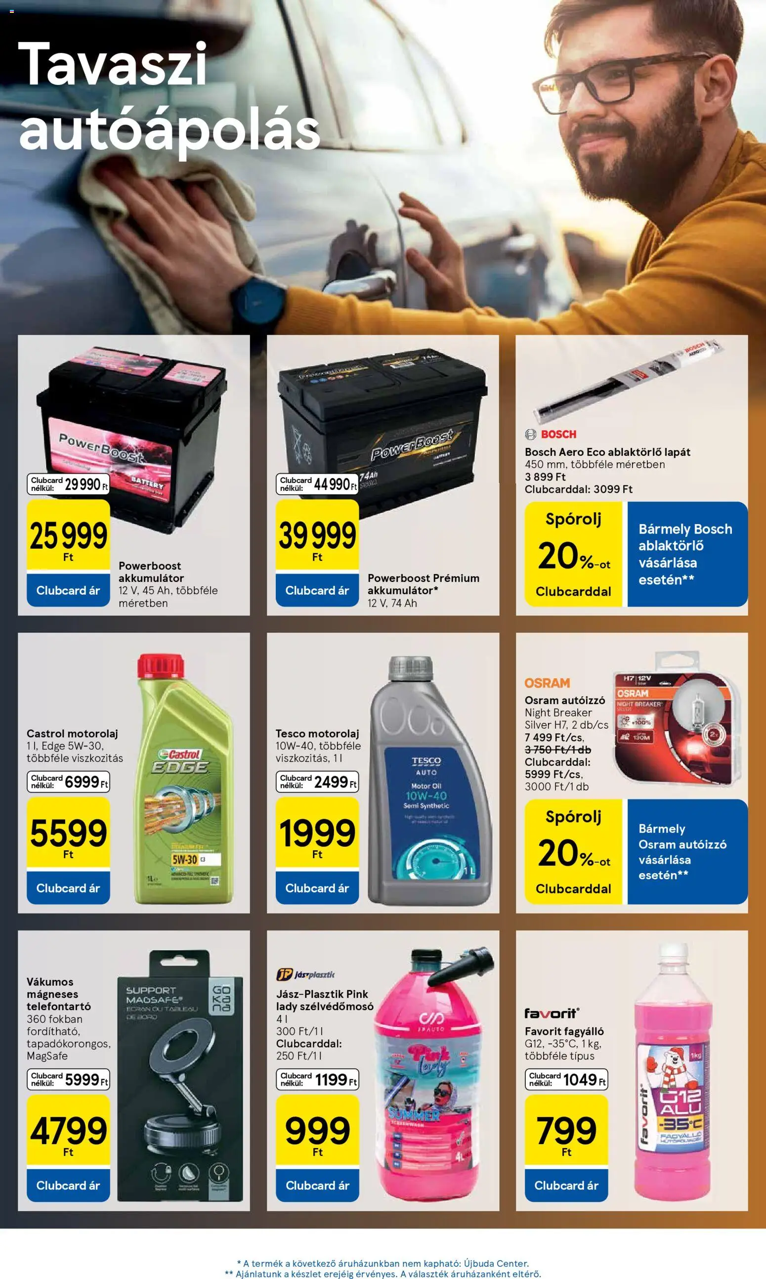 Tesco akciós ujság - amely érvényes a következő dátumtól: 31.03.2026 | Oldal: 19 | Termékek: Akkumulátor, Motorolaj