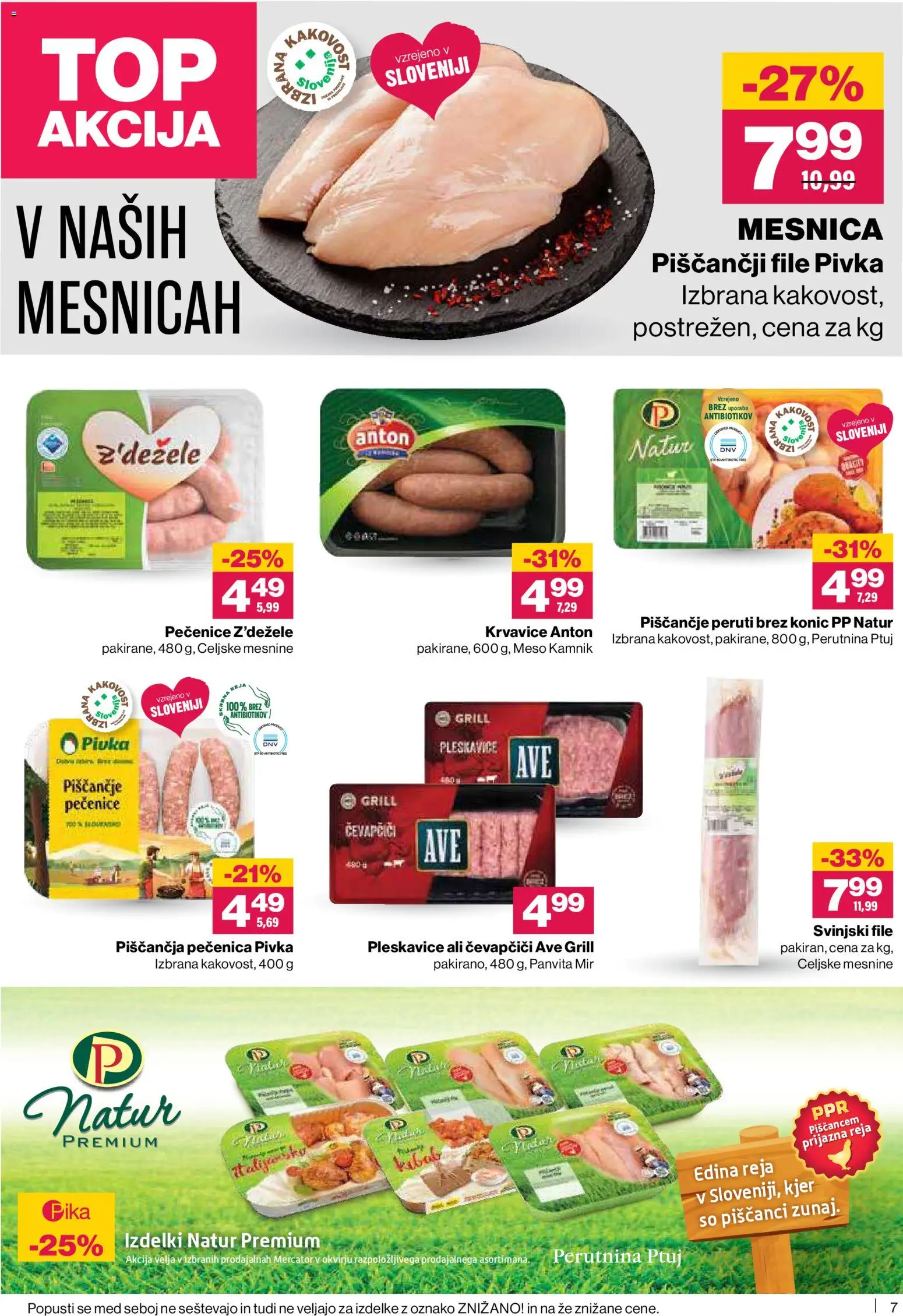Novi Mercator katalog ponudbe – veljaven od 08.01.2026 | Stran: 7 | Izdelki: Čevapčiči, Pleskavice, Grill