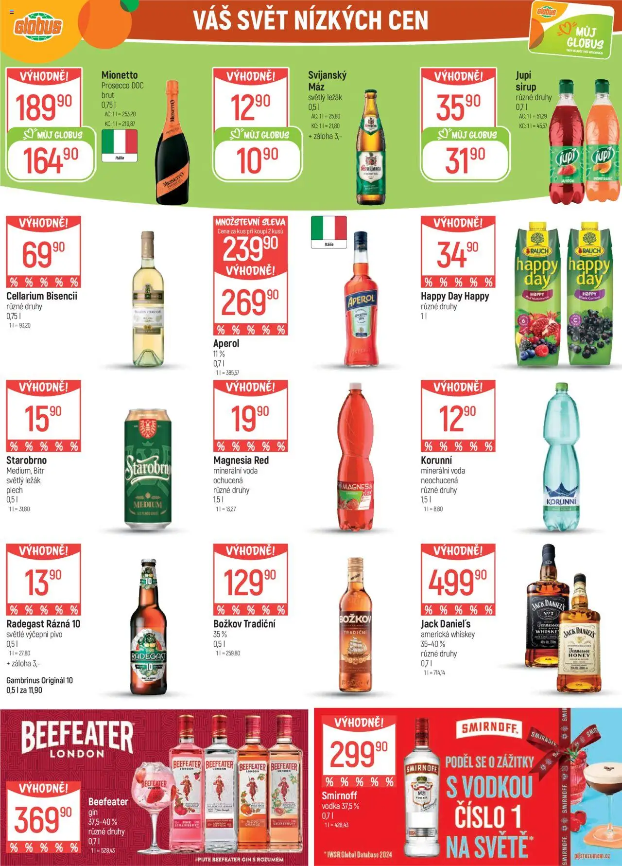 Globus leták - Brno od 10.09.2025 | Strana: 21 | Produkty: Voda, Whiskey, Sirup, Magnesia Red