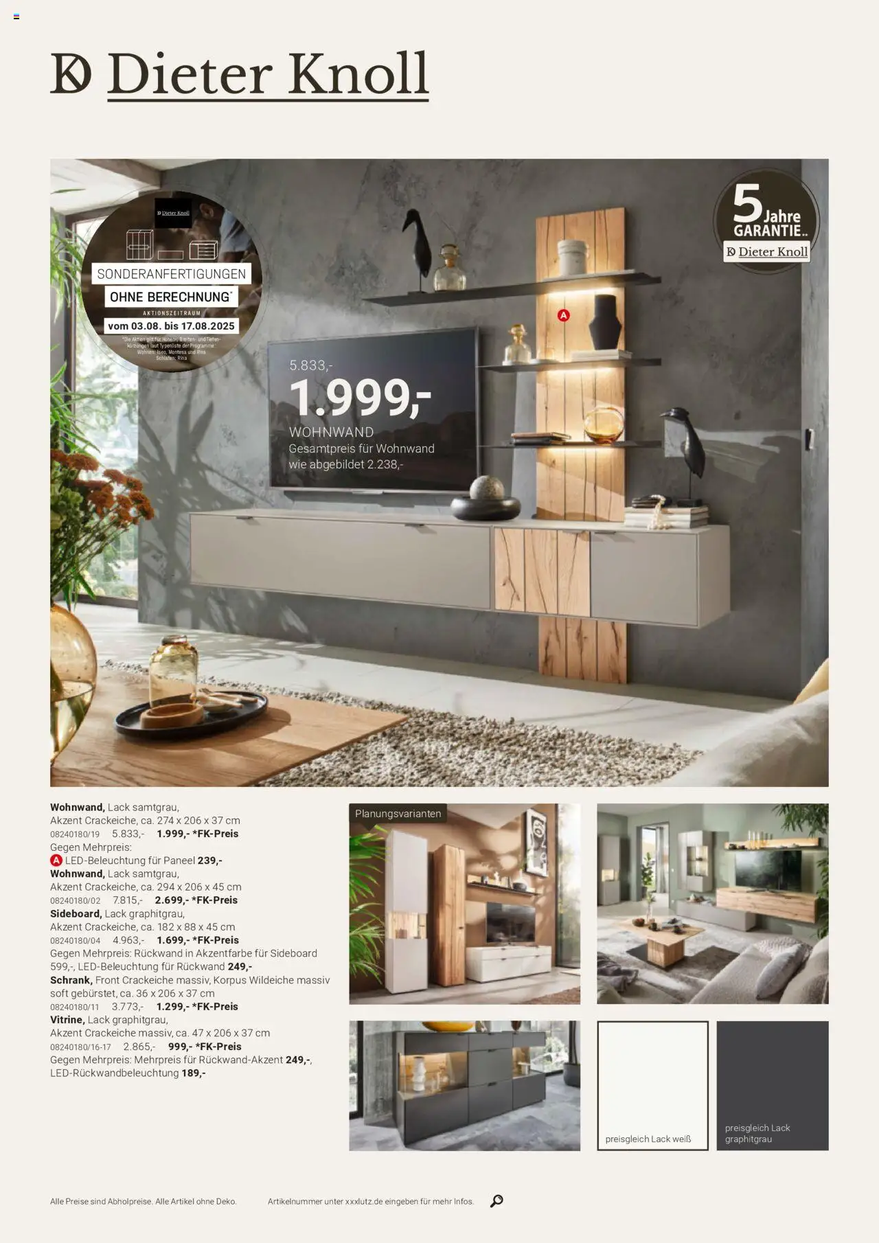 XXXL Lutz Dieter Knoll Spezial - gültig ab dem 04.08.2025 | Seite: 10 | Produkte: Sideboard, Wohnwand