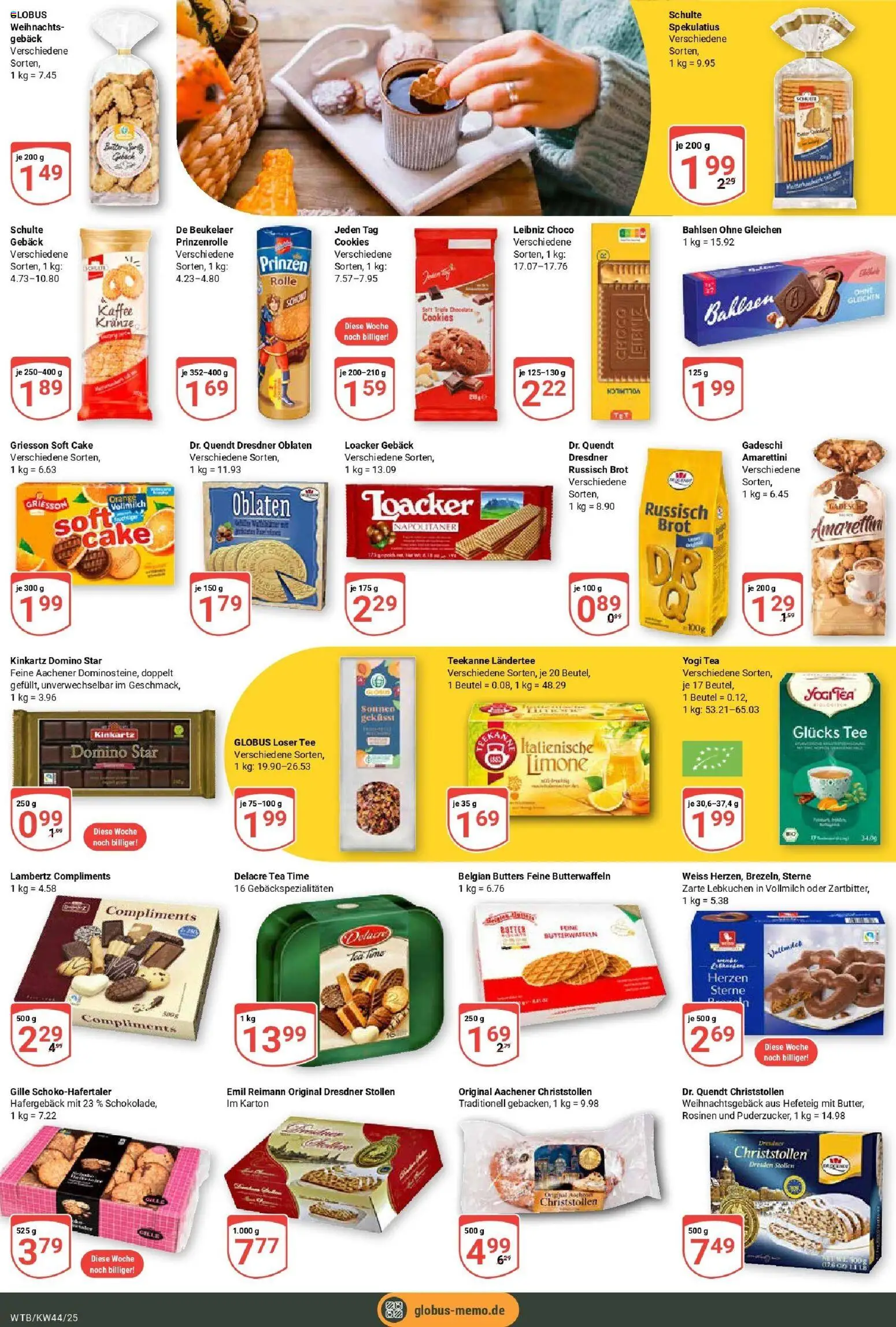 Globus prospekt Wächtersbach	 – gültig ab 26.10.2025 | Seite: 16 | Produkte: Butter, Kaffee, Rosinen, Tee