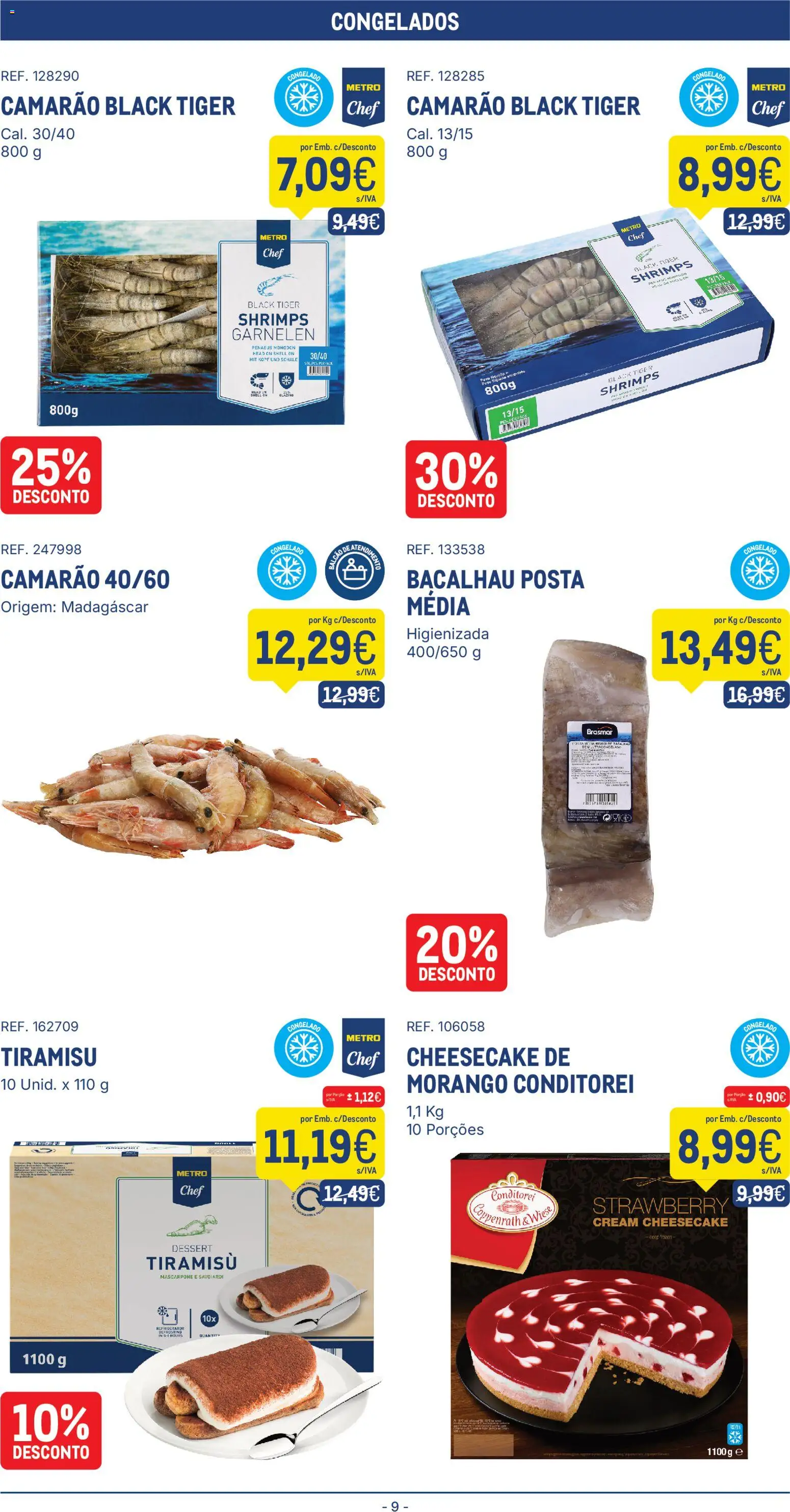 Makro folheto │ válido de 23.12.2025 | Página: 9 | Produtos: Bacalhau, Camarão, Mascarpone