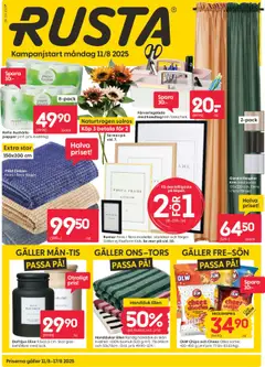 Rusta - erbjudanden - Förhandsvisning av reklamblad från butik Rusta aktuell från 11.08.2025