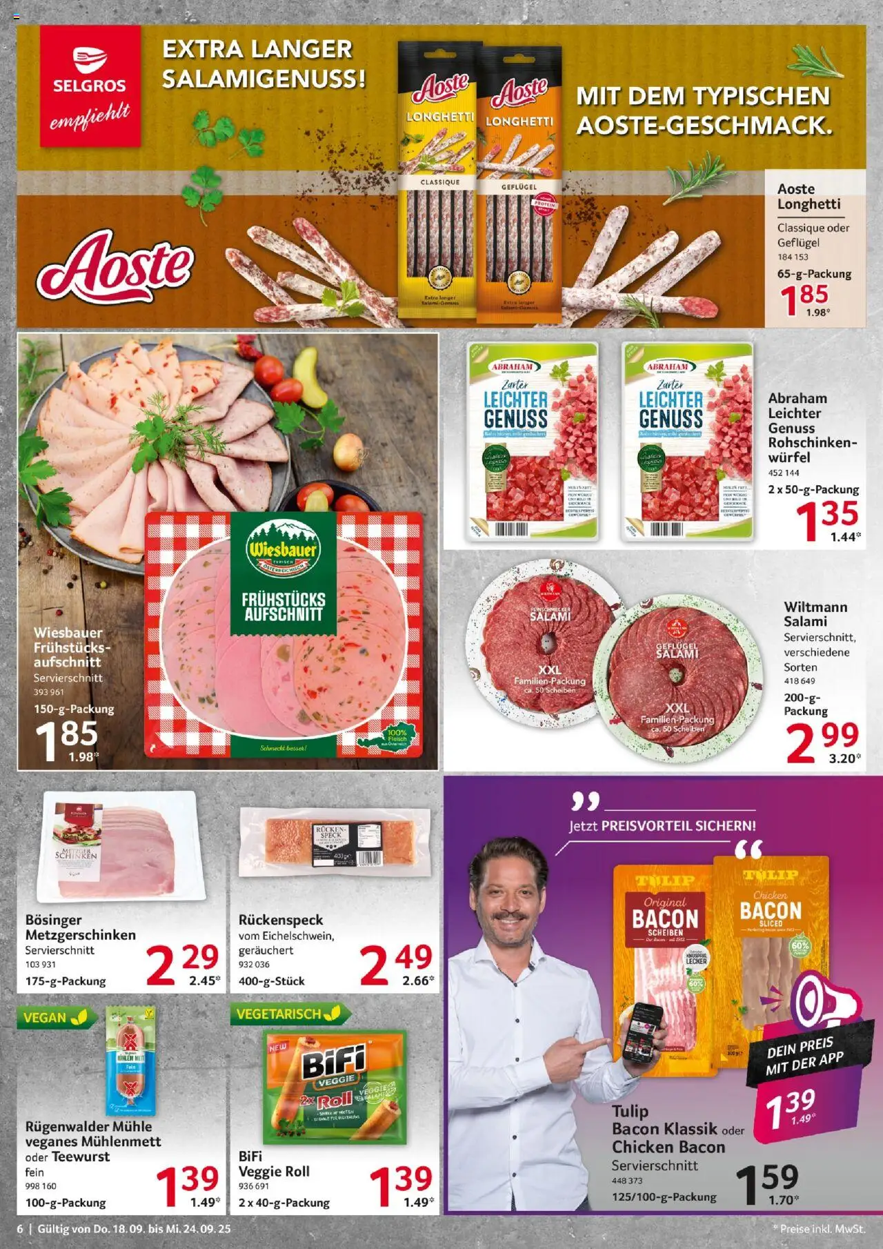 Selgros Prospekt 	 – gültig ab 18.09.2025 | Seite: 6 | Produkte: Mühle, Salami, Schinken, Fleisch