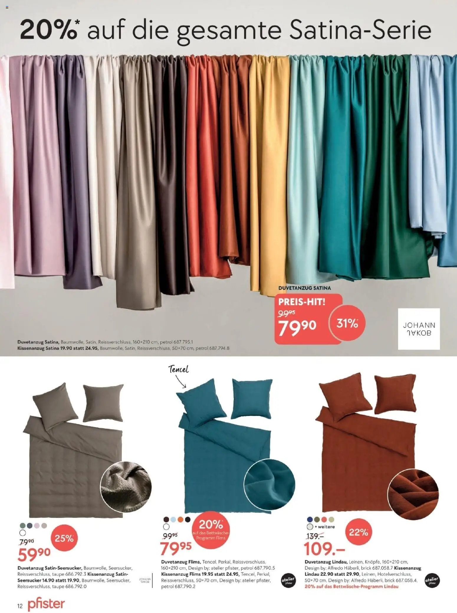 Pfister Aktionen – gültig ab 04.11.2025 | Seite: 12 | Produkte: Bettwäsche