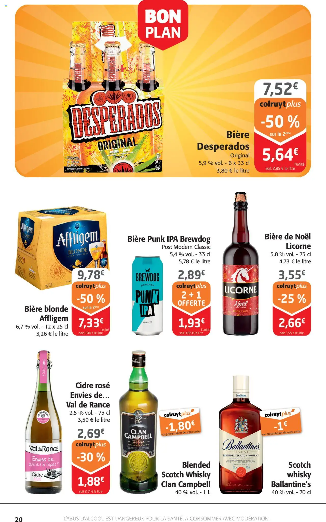 {H1} | Page: 20 | Produits: Cidre, Tequila, Bière, Thé