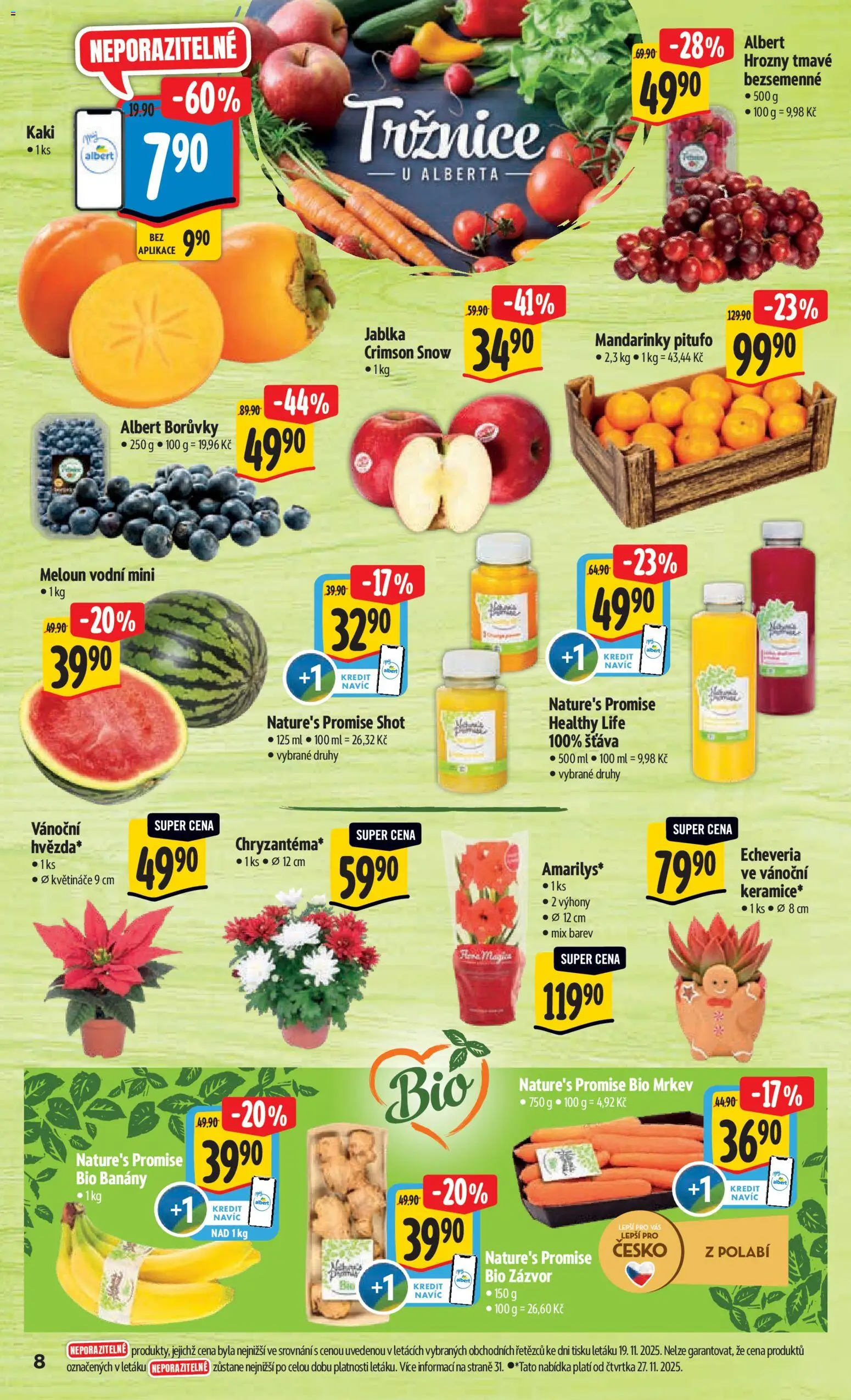 Albert leták - Hypermarket od 26.11.2025 | Strana: 16 | Produkty: Květináče, Jablka, Hrozny, Meloun vodní