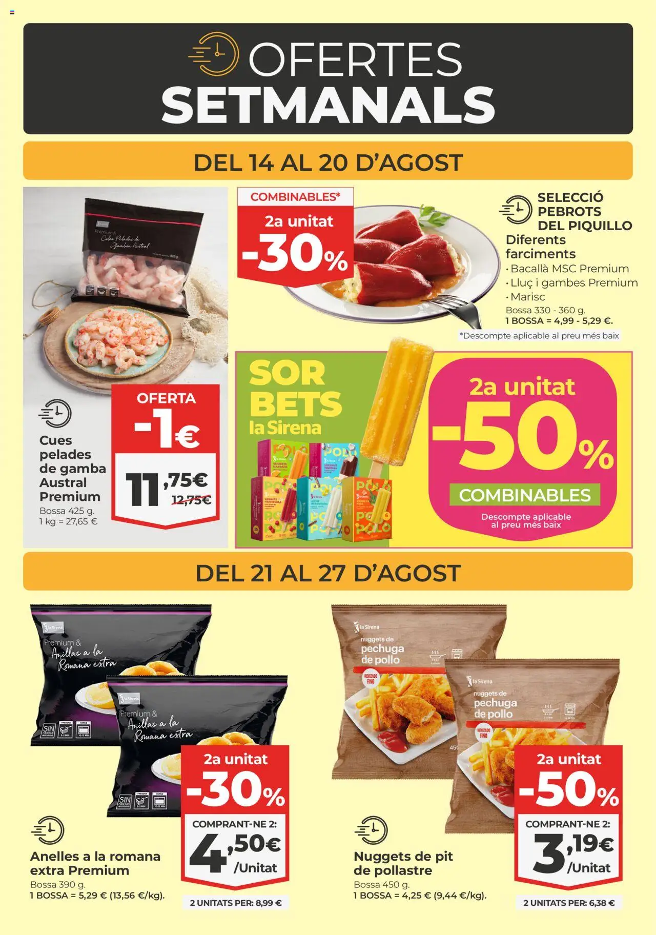 La Sirena - Andorra │ válido desde el 14.08.2025 | Página: 3 | Productos: Leche, Gamba, Nuggets