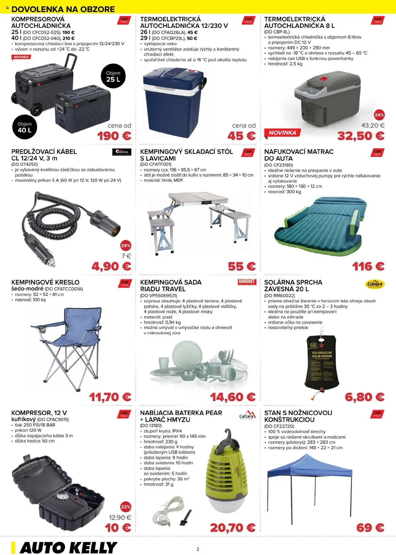 Auto Kelly leták │ platný od 27.05.2025 | Strana: 2 | Produkty: Matrac, Stôl, Chladiaci box, Hodiny