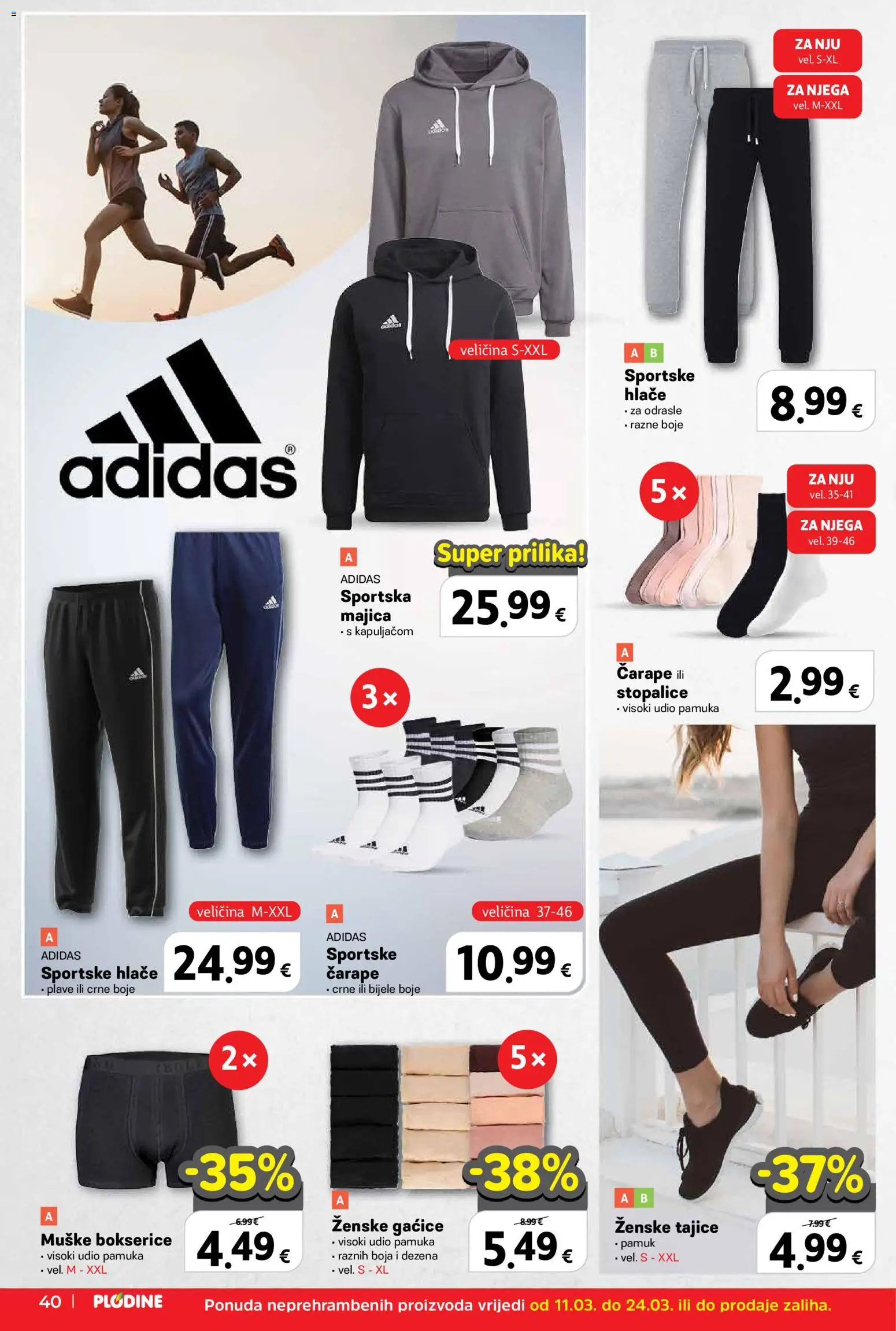 Plodine katalog | vrijedi od 11.03.2026 | Stranica: 40 | Proizvodi: Hlače, Čarape, Tajice, Bokserice