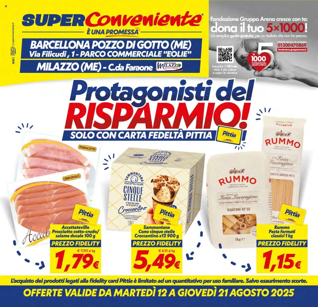 Volantino SuperConveniente del 12.08.2025 | Pagina: 28 | Prodotti: Salame, Tè, Pasta, Mandorle