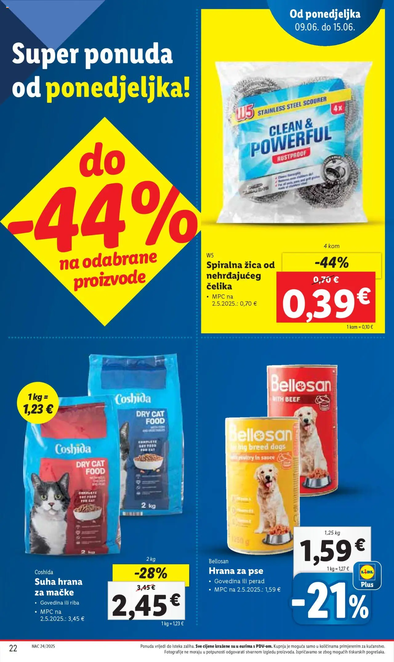 Lidl katalog | vrijedi od 09.06.2025 | Stranica: 22 | Proizvodi: Hrana za pse, Riba, Govedina, Hrana za mačke