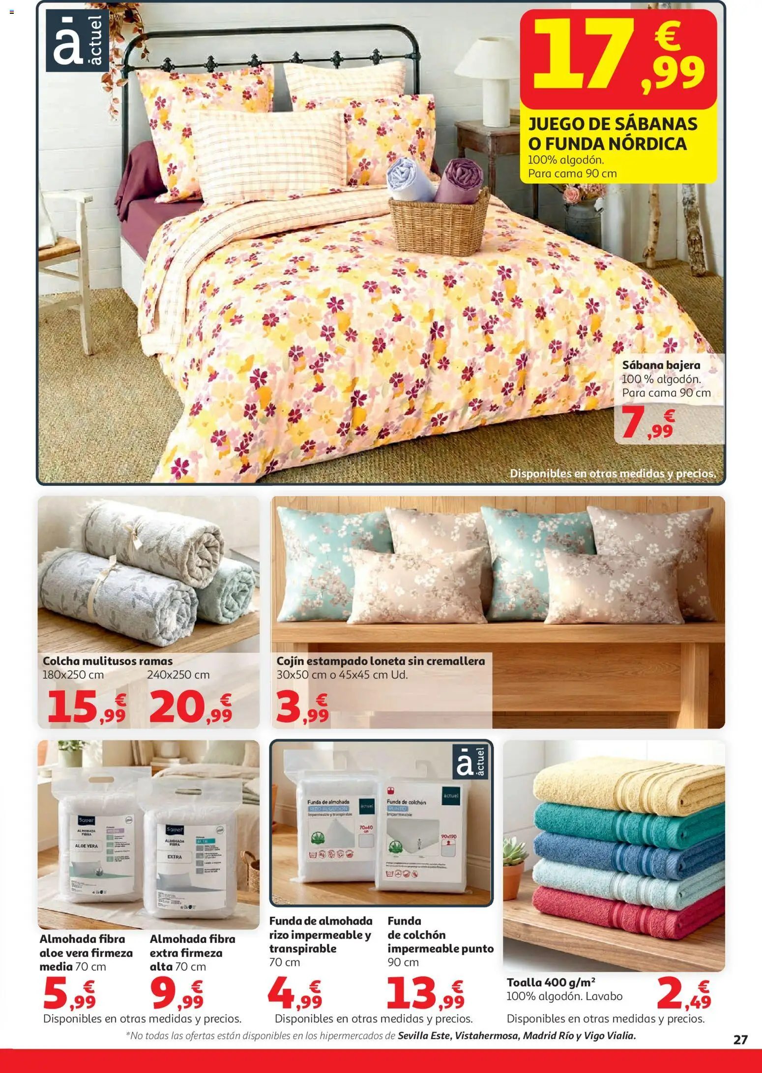 Alcampo  HG General Cat │ válido desde el 07.04.2026 | Página: 27 | Productos: Juego de sábanas, Funda, Cojín, Colcha