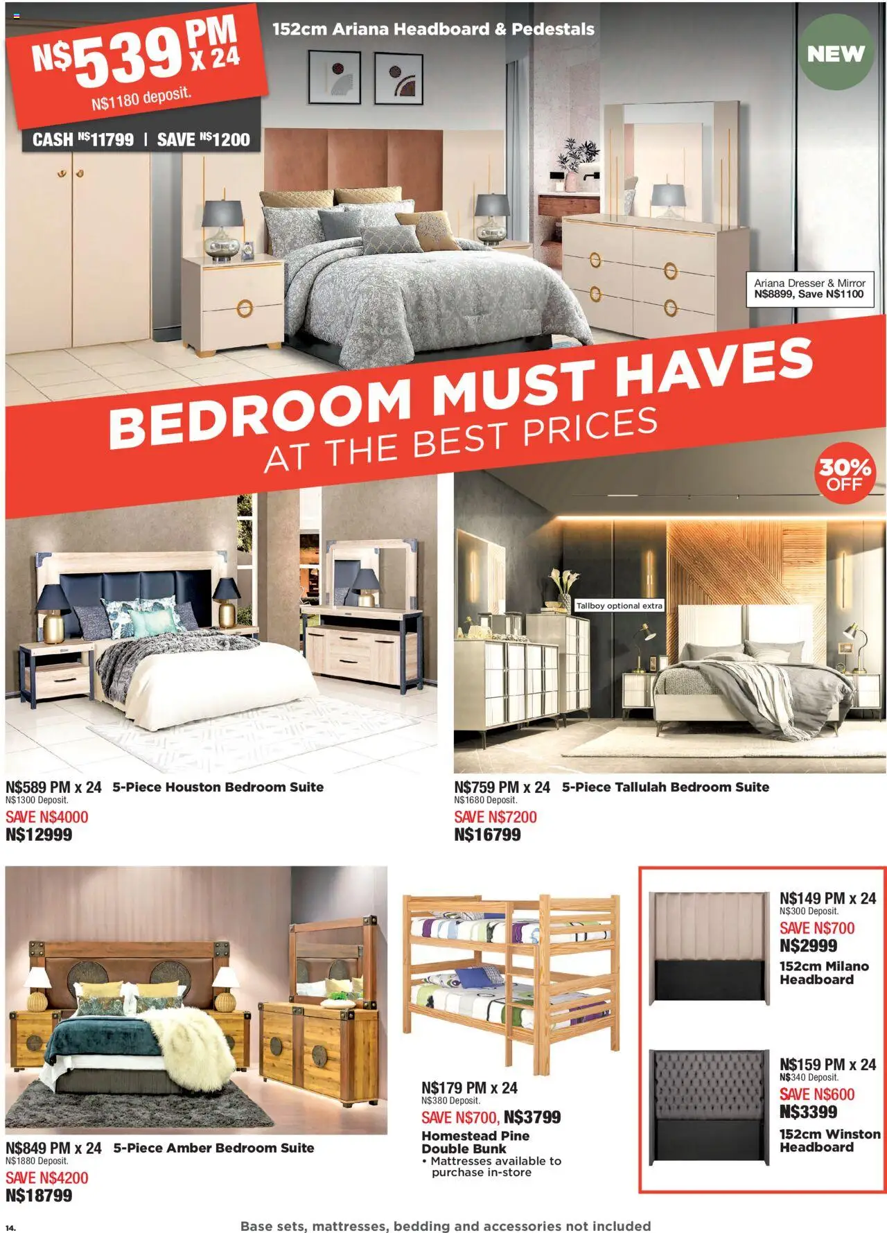 New House and Home catalogue – valid from 22.09.2025 | Page: 14 | Products: Headboard, Mirror, Double bunk