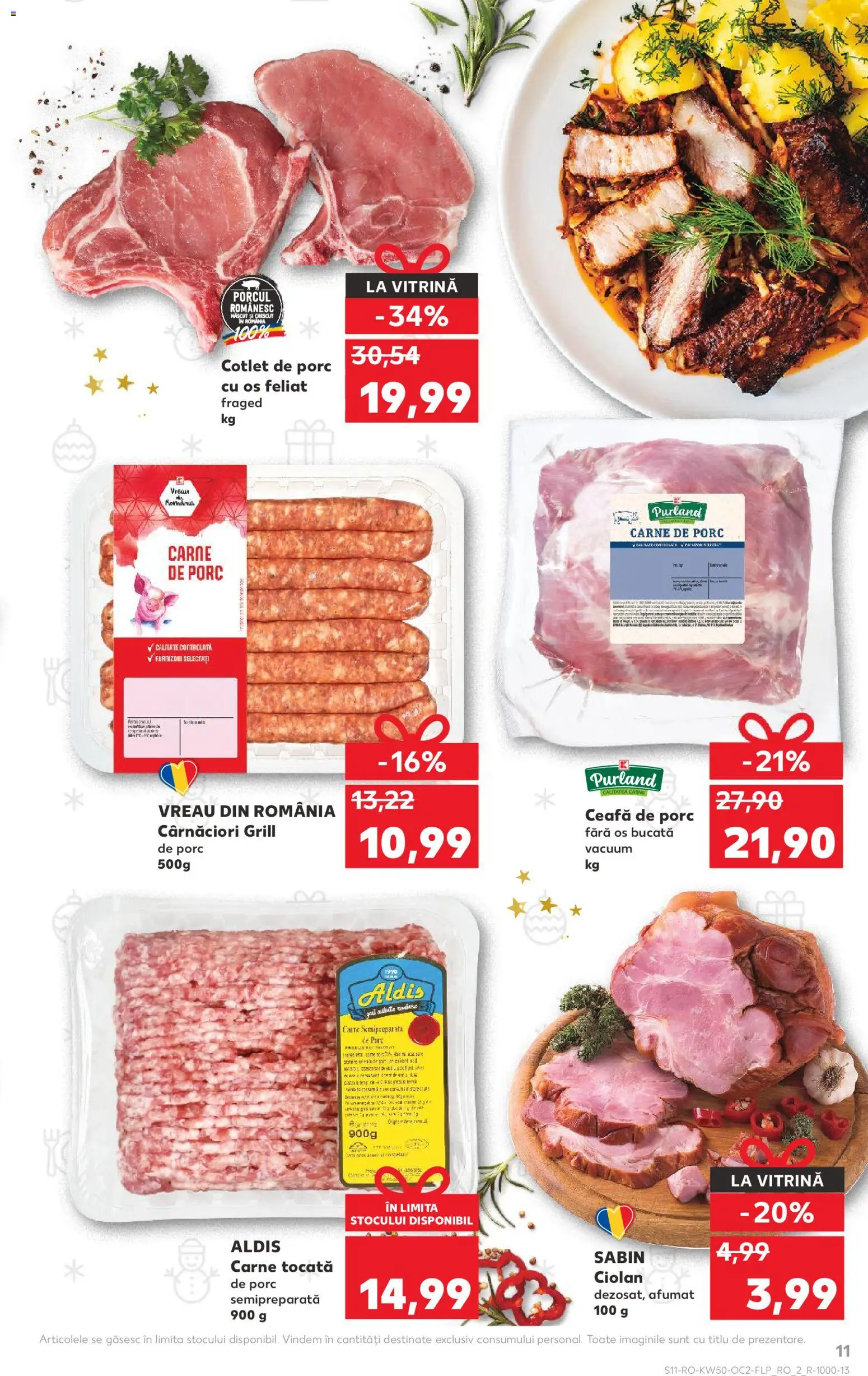 Noul catalog Kaufland – valabil de la 10.12.2025 | Pagină: 11 | Produse: Keçeli kalem, Vitrină, Carne De Porc, Carne tocată
