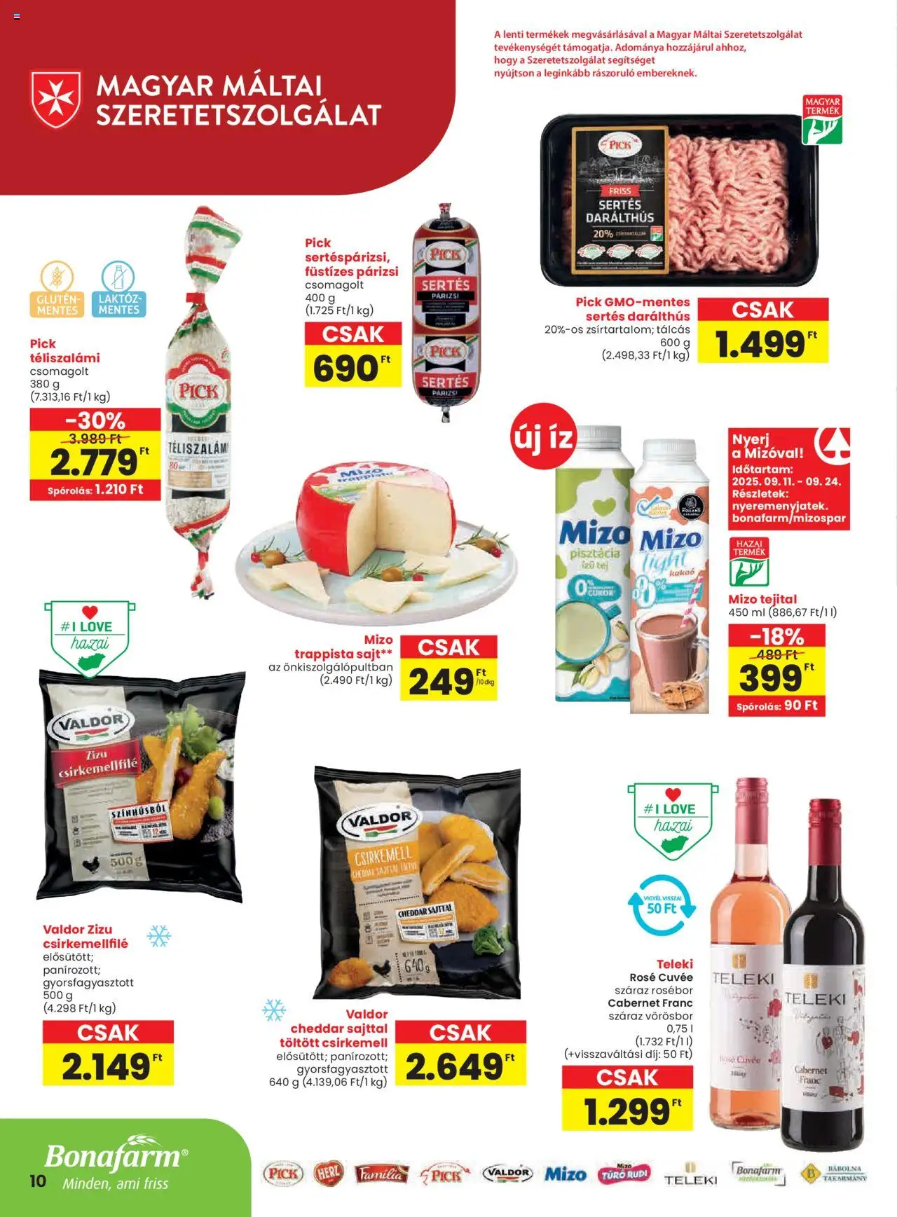 Spar akciós ujság - amely érvényes a következő dátumtól: 18.09.2025 | Oldal: 10 | Termékek: Pick, Túró, Csirkemell, Párizsi
