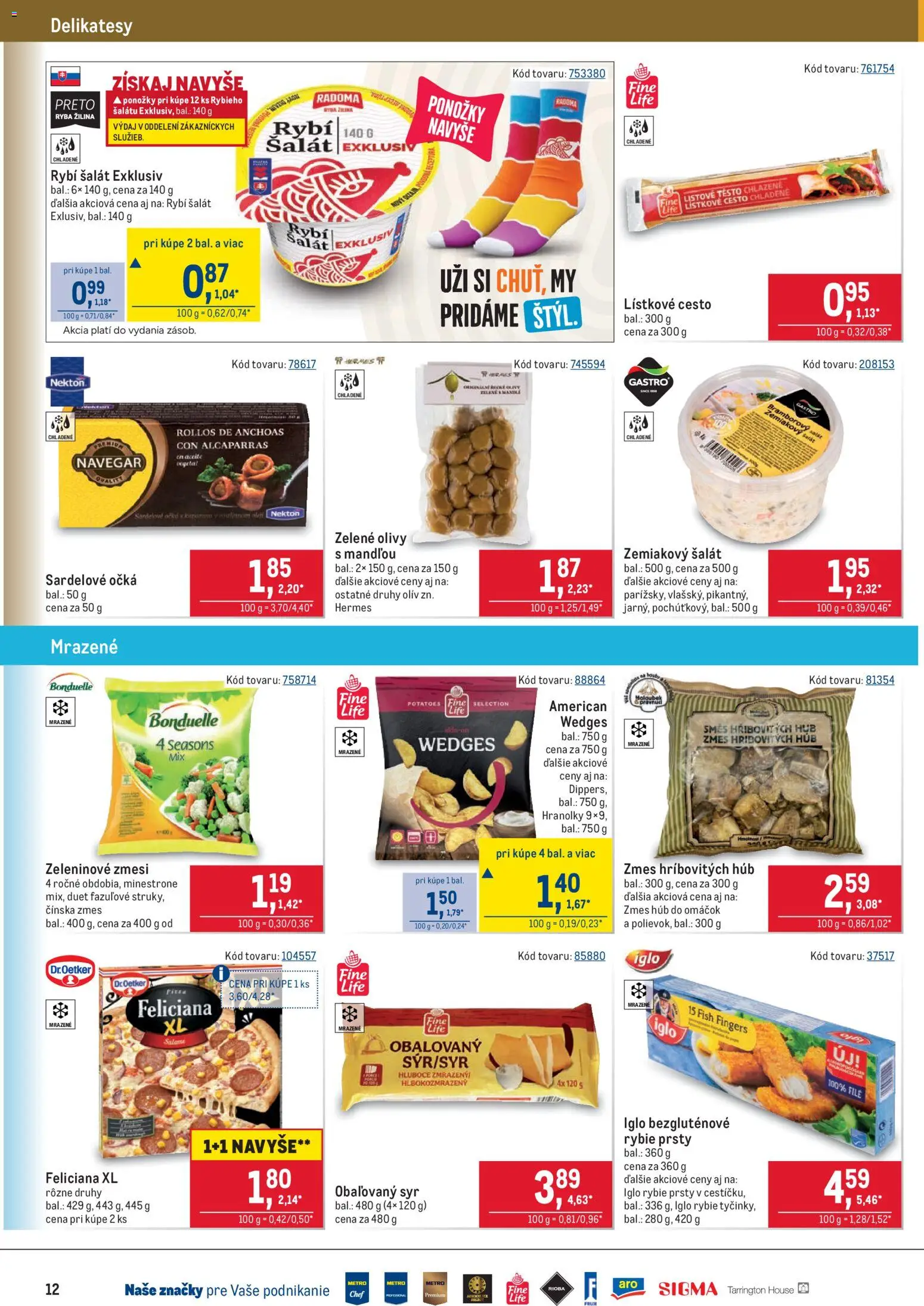 Nové Metro akcie – leták je platný od 10.12.2025 | Strana: 12 | Produkty: Syr, Ryba, Lístkové cesto, Mandle