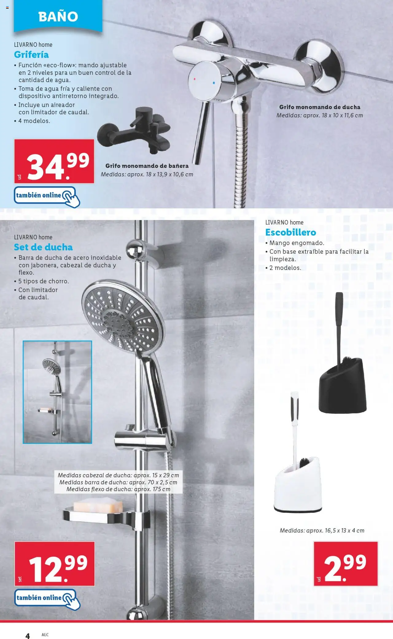 Lidl catálogo de bazar MAD │ válido desde el 16.06.2025 | Página: 4 | Productos: Cabezal de ducha, Barra de ducha, Ρούτερ, Baño