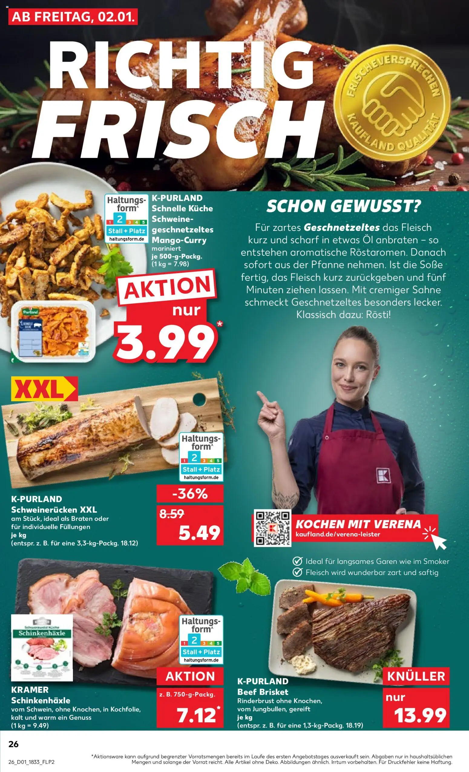 Kaufland prospekt Bremen	 – gültig ab 02.01.2026 | Seite: 26 | Produkte: Küche, Soße, Schweinerucken, Sahne