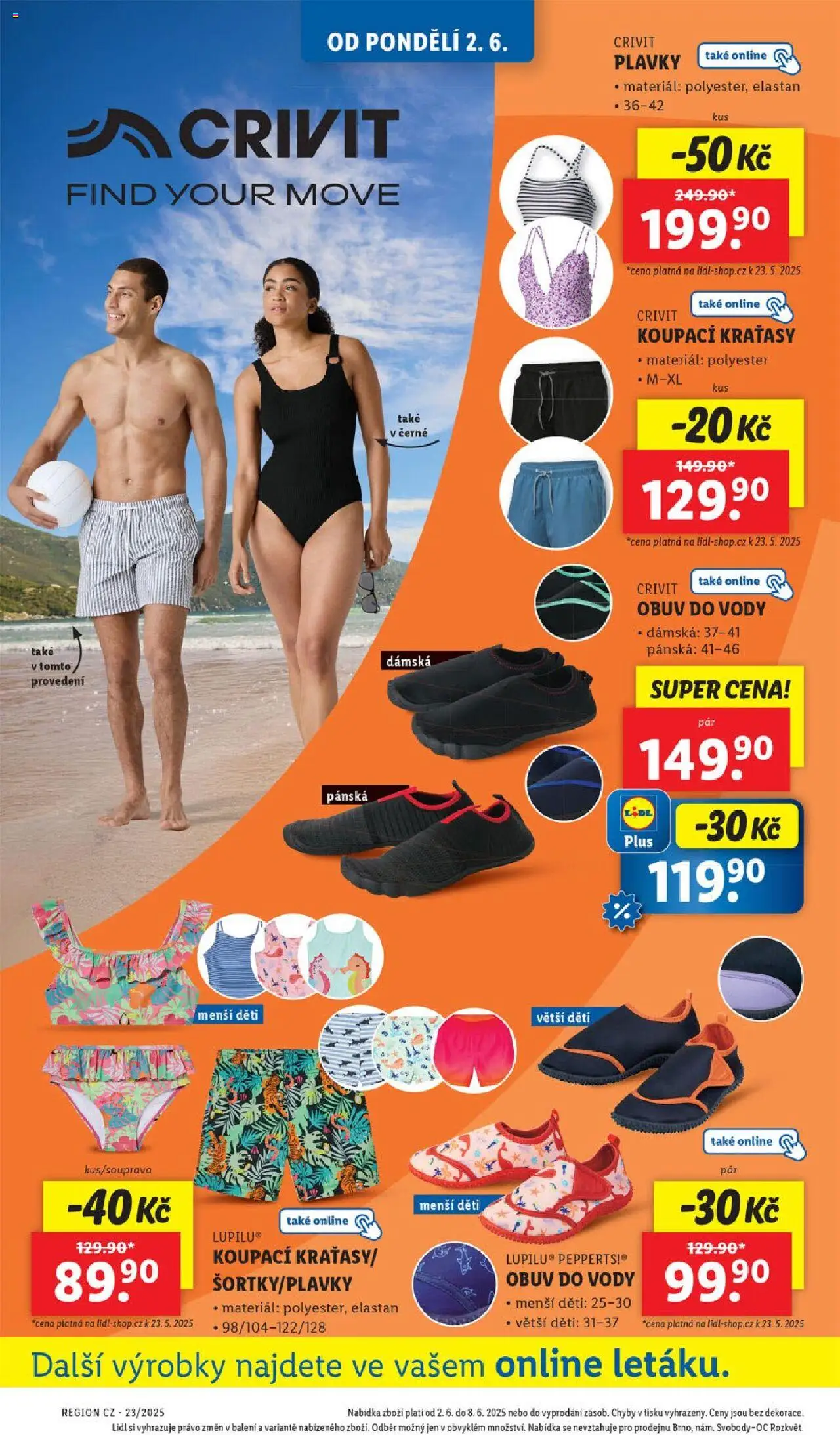 Lidl leták od 02.06.2025 | Strana: 40 | Produkty: Kraťasy, Plavky, Obuv