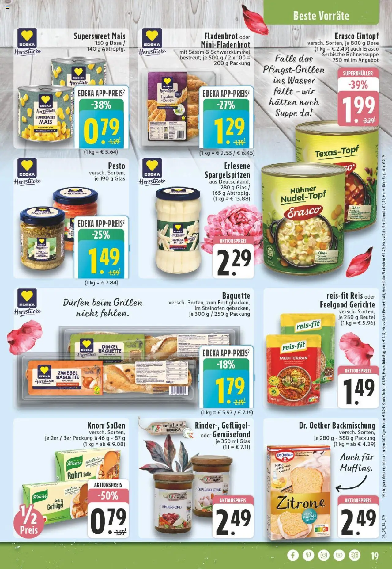Edeka prospekt Düsseldorf	 - gültig ab dem 01.06.2025 | Seite: 19 | Produkte: Spargel, Wasser, Zitrone, Erasco
