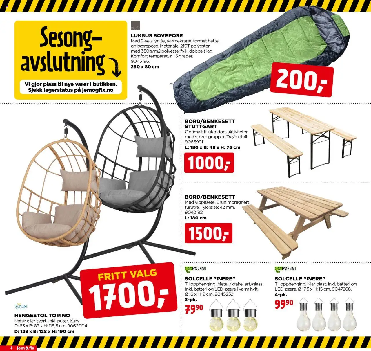  | Side: 4 | Produkter: Batteri, Kurv, Sovepose